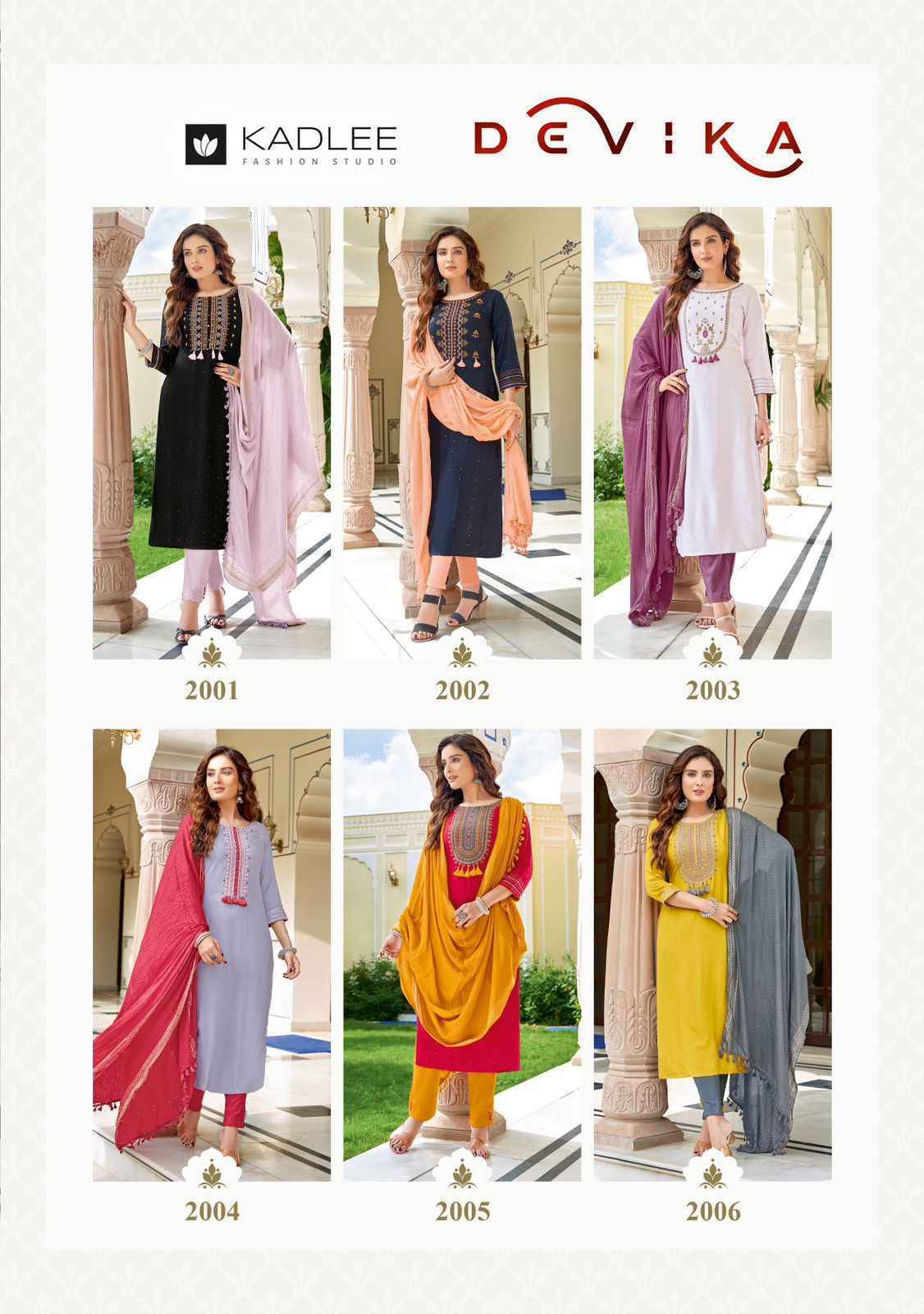 Kadlee Devika Rayon Sequence Readymade Suit 6 pc Cataloge