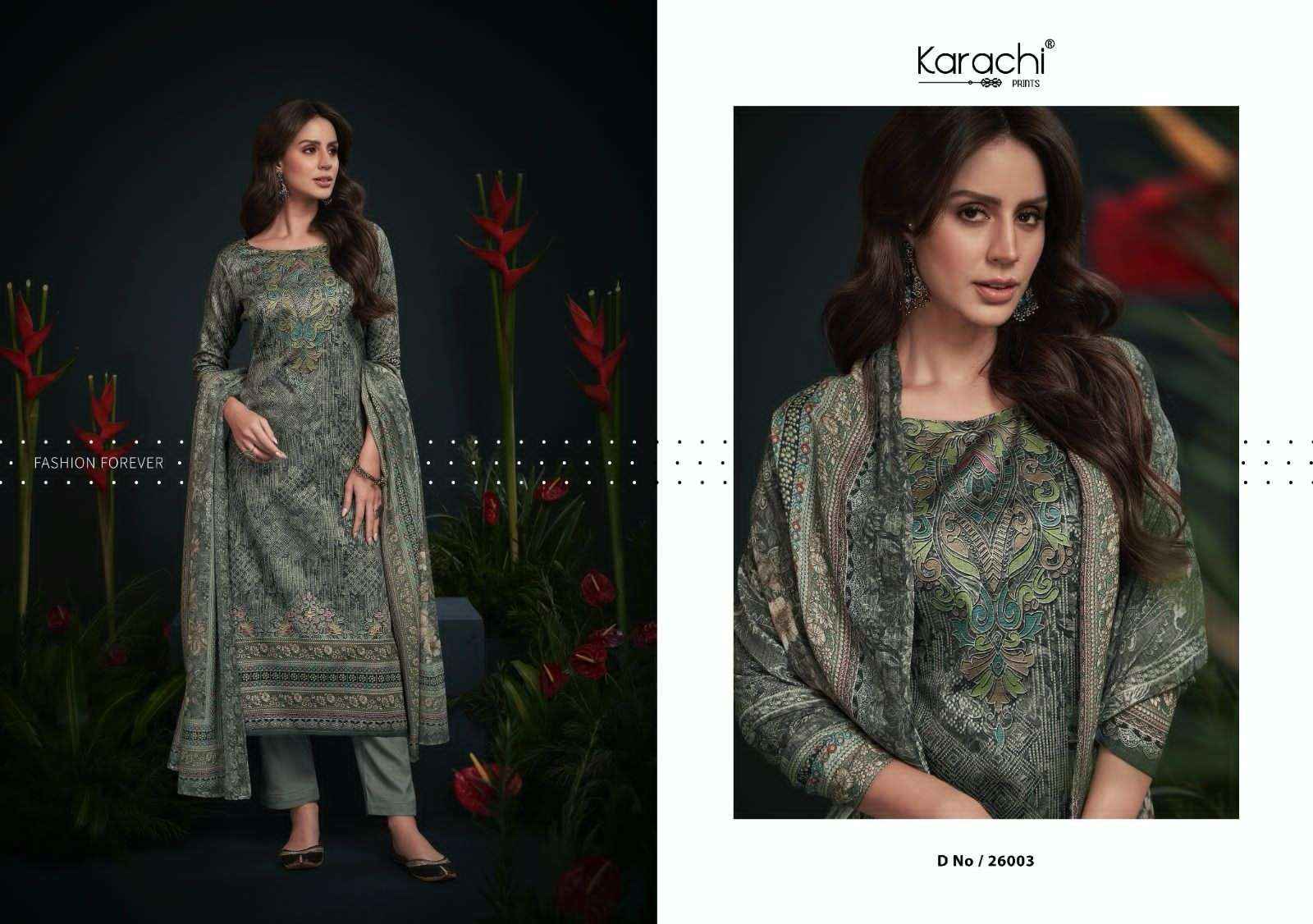 KARACHI PRINTS JHILMIL JAM SATIN DRESS MATERIAL ( 6 PCS CATALOG )