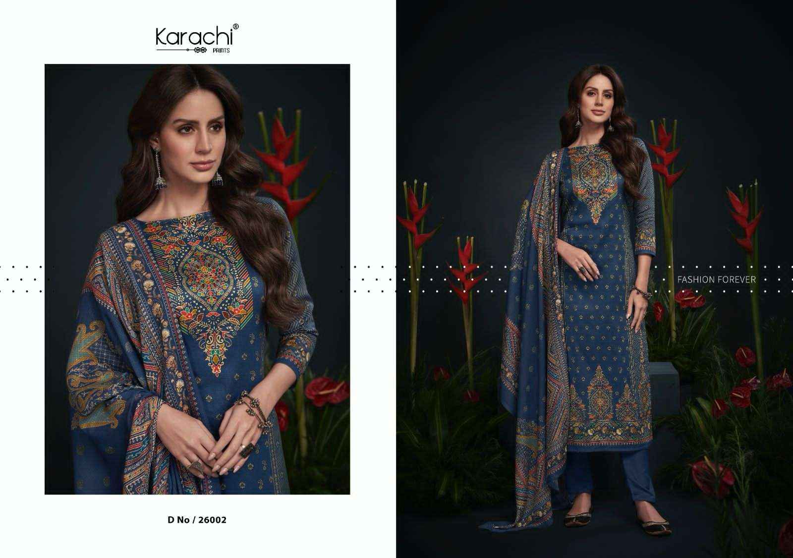 KARACHI PRINTS JHILMIL JAM SATIN DRESS MATERIAL ( 6 PCS CATALOG )