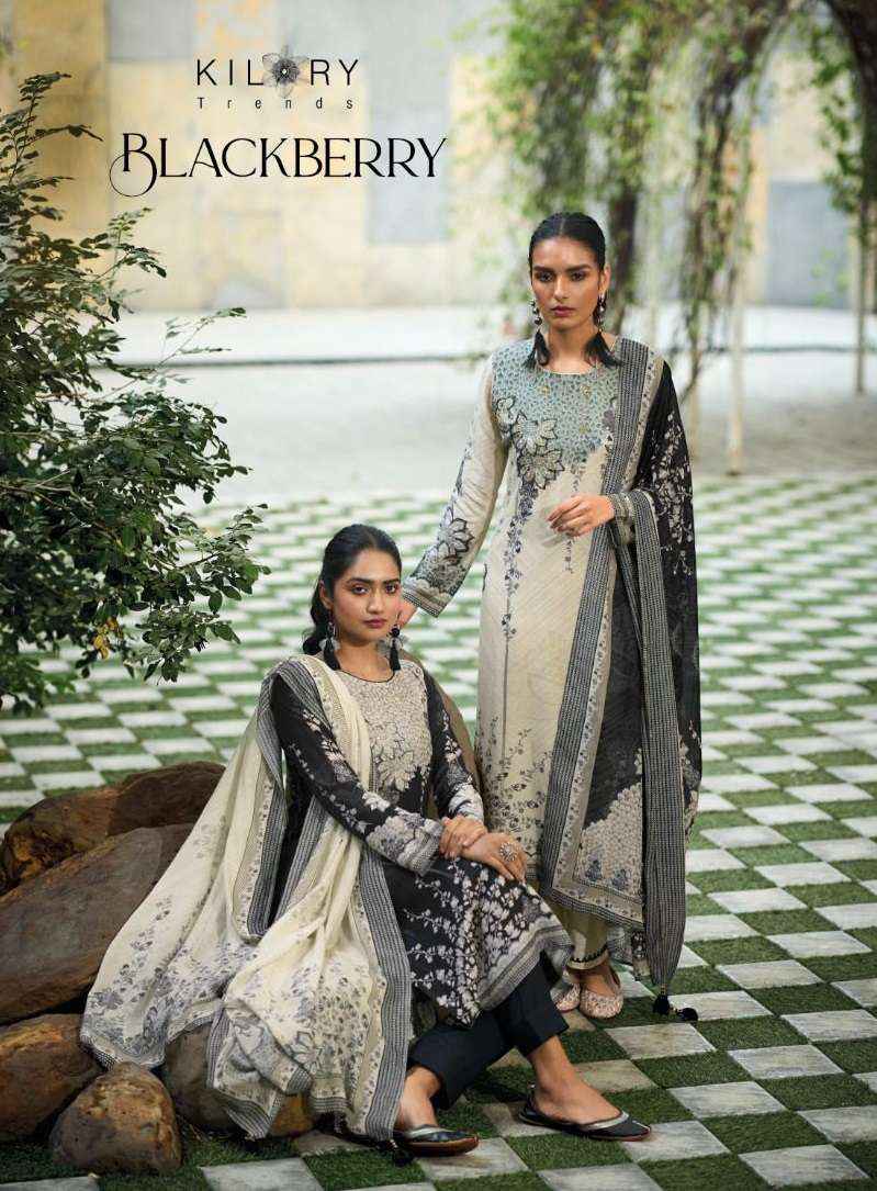 KILORY TRENDZ BLACKBERRY MUSLIN DESIGNER SUITS ( 6 PCS CATALOG )