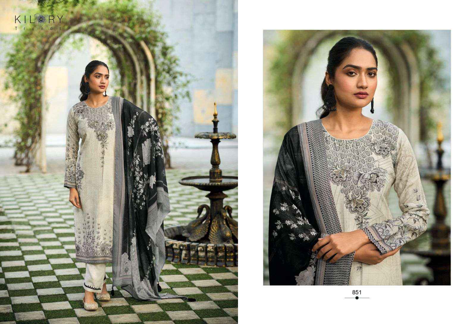 KILORY TRENDZ BLACKBERRY MUSLIN DESIGNER SUITS ( 6 PCS CATALOG )