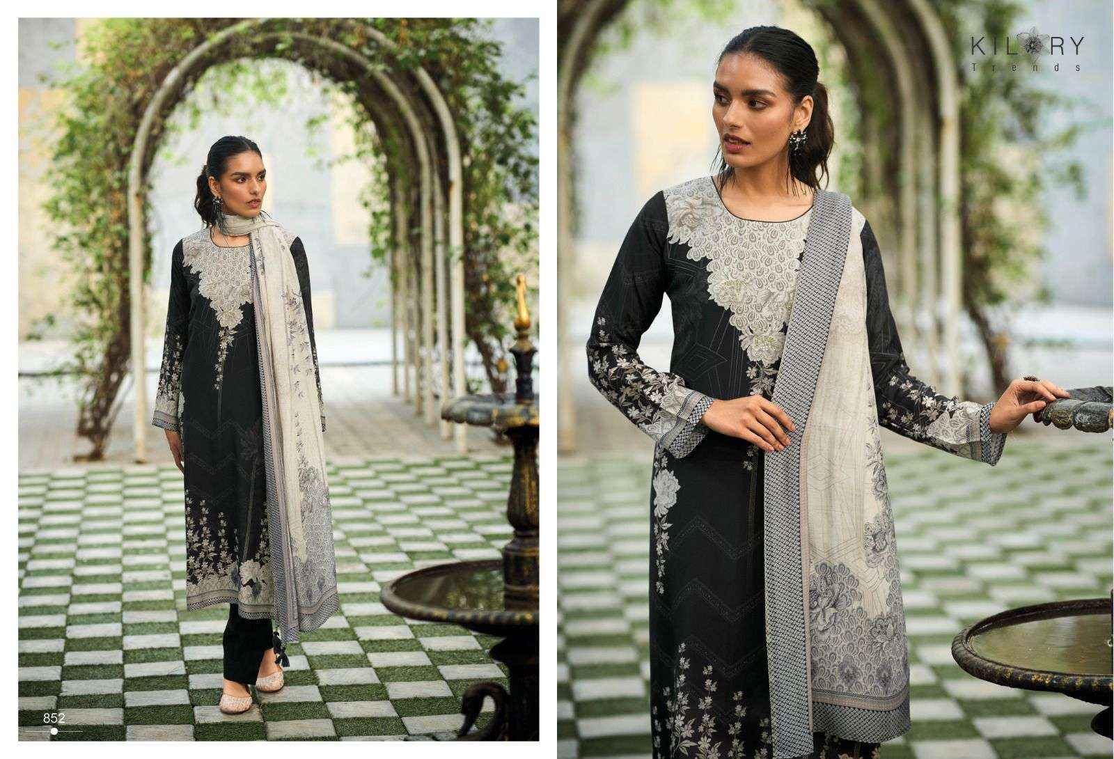 KILORY TRENDZ BLACKBERRY MUSLIN DESIGNER SUITS ( 6 PCS CATALOG )