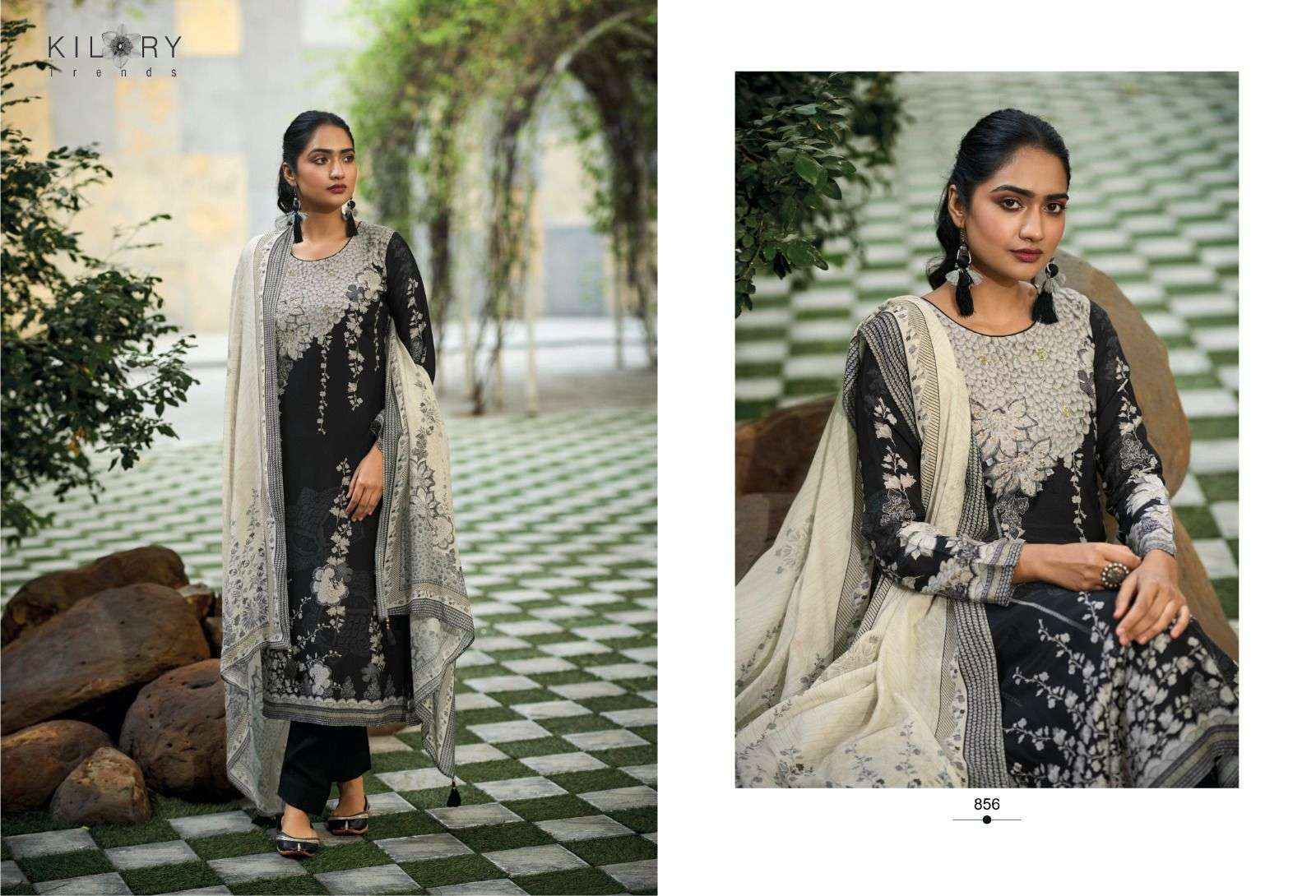 KILORY TRENDZ BLACKBERRY MUSLIN DESIGNER SUITS ( 6 PCS CATALOG )