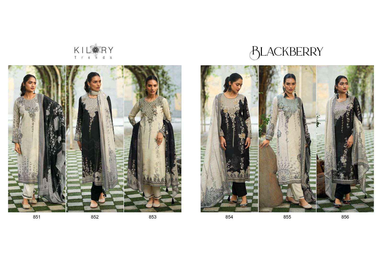 KILORY TRENDZ BLACKBERRY MUSLIN DESIGNER SUITS ( 6 PCS CATALOG )