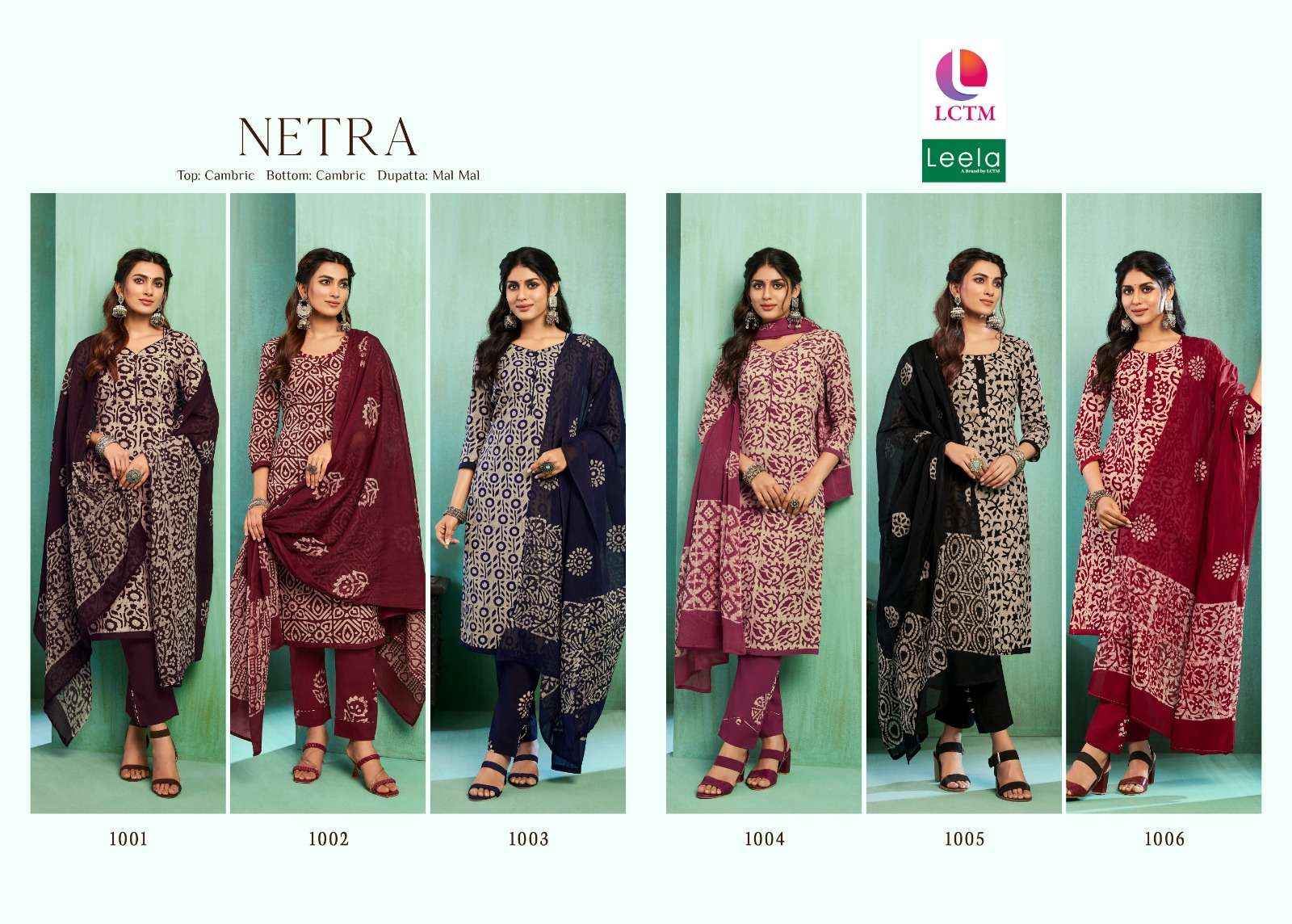 LEELA NETRA COTTON BATIK PRINT DRESS MATERIAL ( 6 PCS CATALOG )