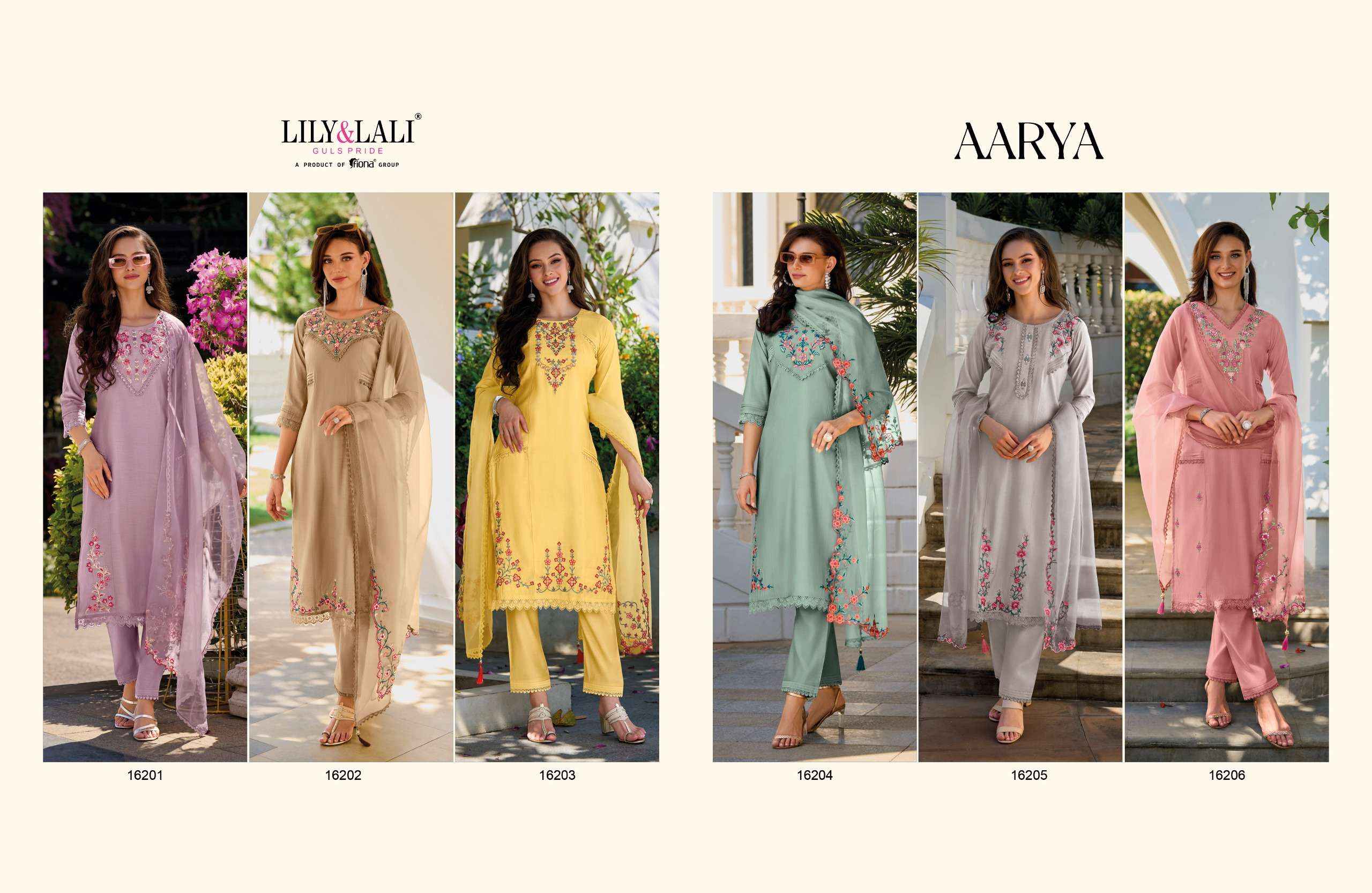 LILY AND LALI AARYA SILK DESIGNER READYMADE  SUITS ( 6 PCS CATALOG )