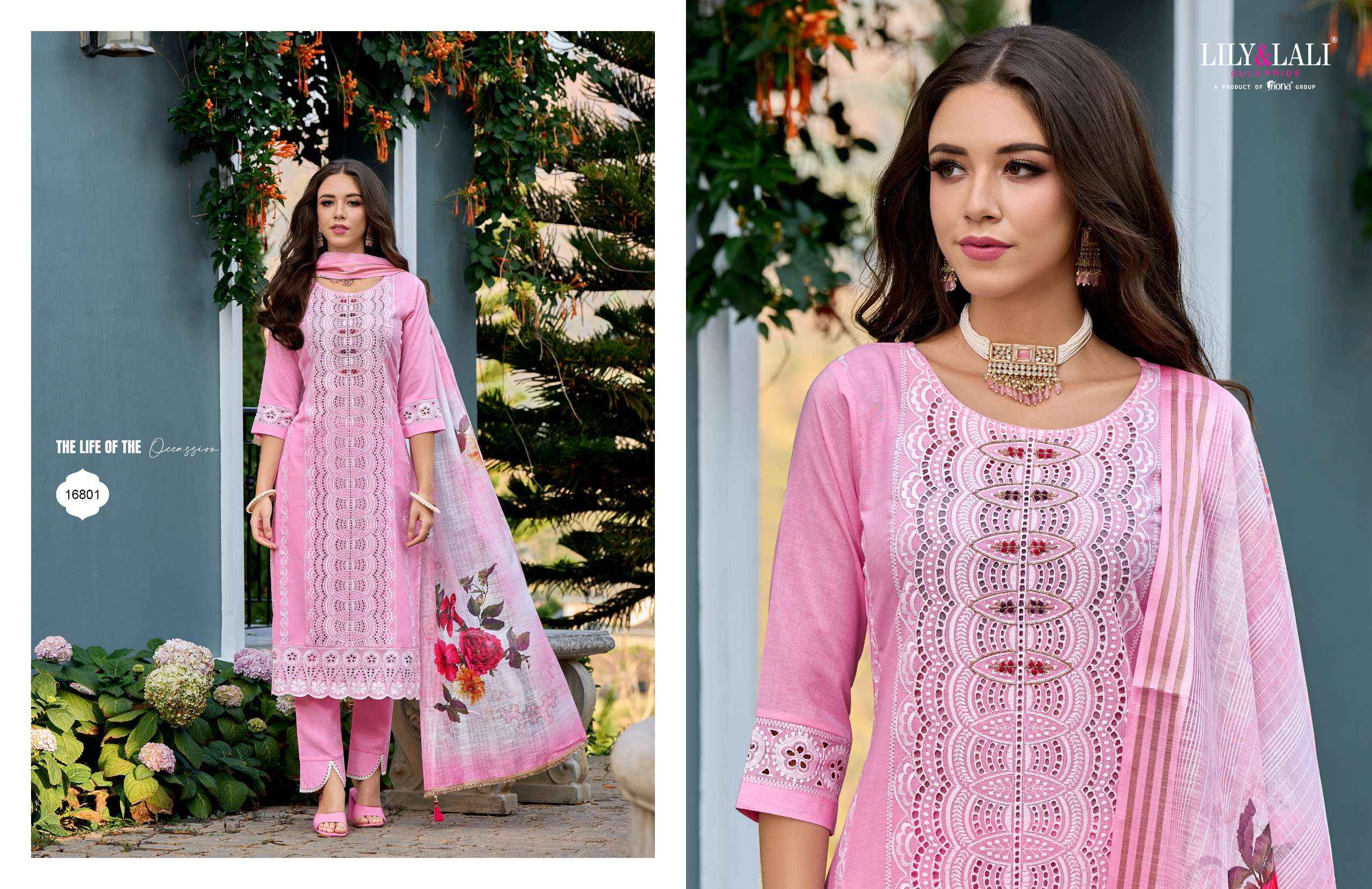 LILY AND LALI COTTON CARNIVAL SCHIFFLI DESIGNER SUITS ( 6 PCS CATALOG )