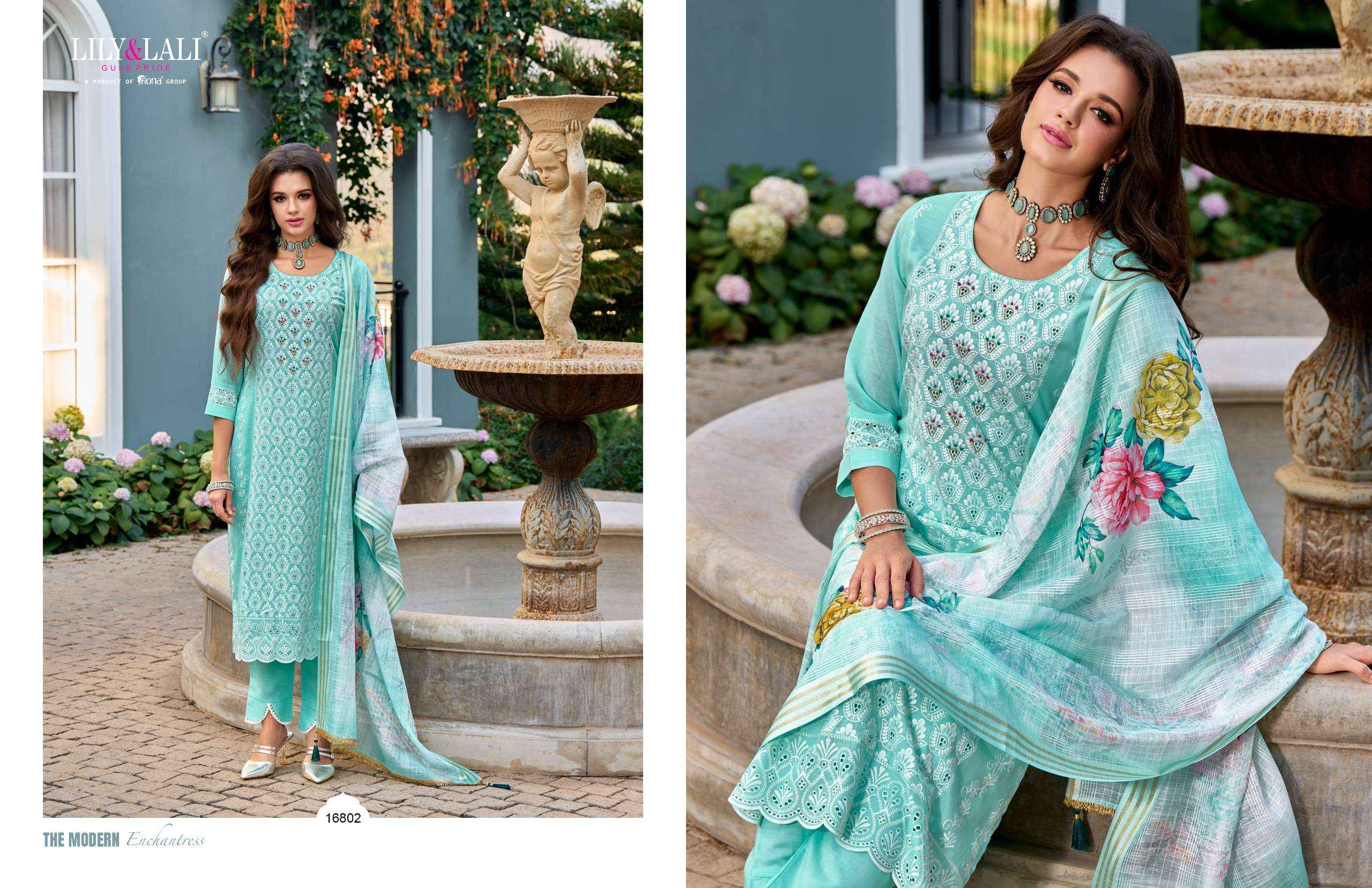 LILY AND LALI COTTON CARNIVAL SCHIFFLI DESIGNER SUITS ( 6 PCS CATALOG )