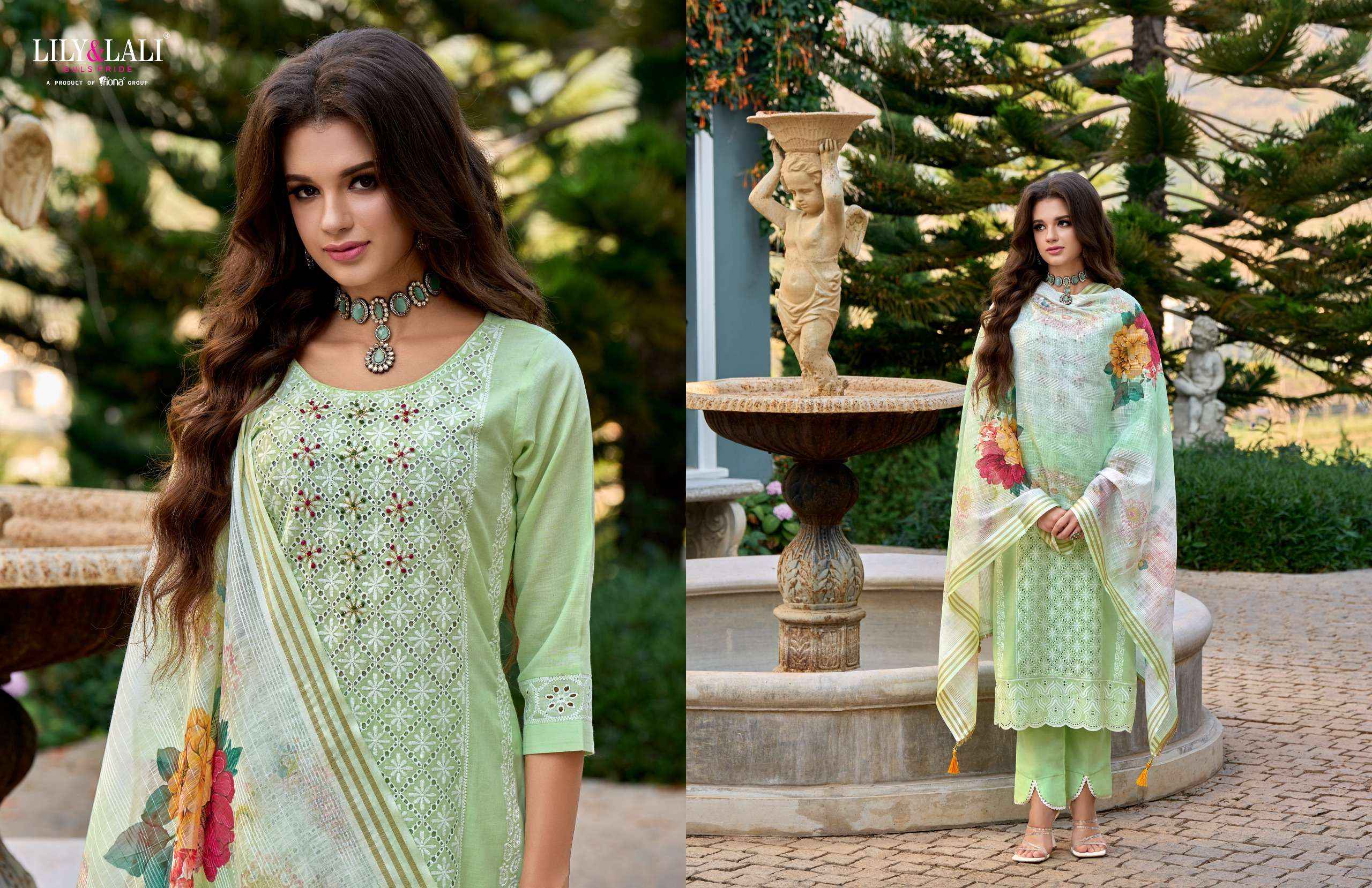 LILY AND LALI COTTON CARNIVAL SCHIFFLI DESIGNER SUITS ( 6 PCS CATALOG )