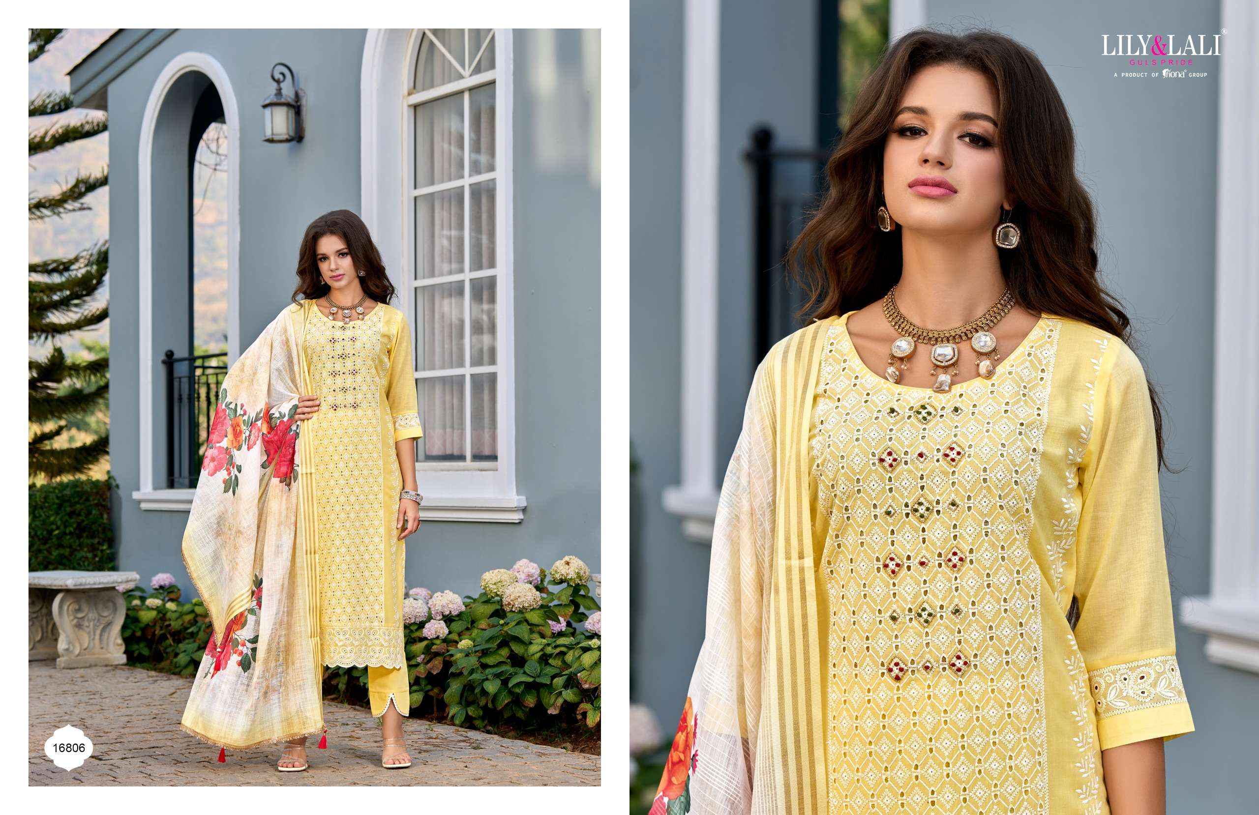 LILY AND LALI COTTON CARNIVAL SCHIFFLI DESIGNER SUITS ( 6 PCS CATALOG )