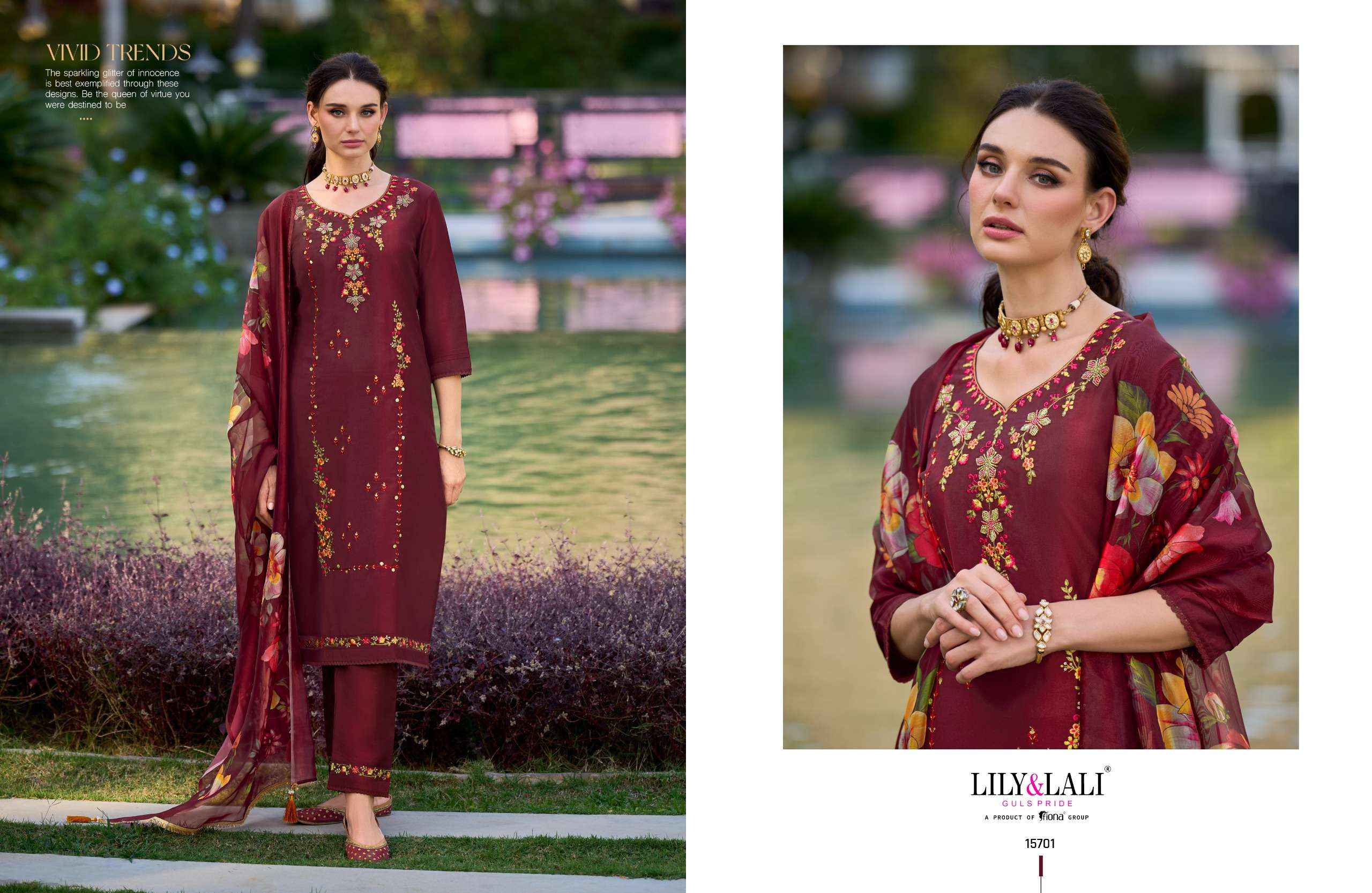 LILY AND LALI FALAK DESIGNER PARTY WEAR READYMADE SUITS ( 6 PCS CATALOG )