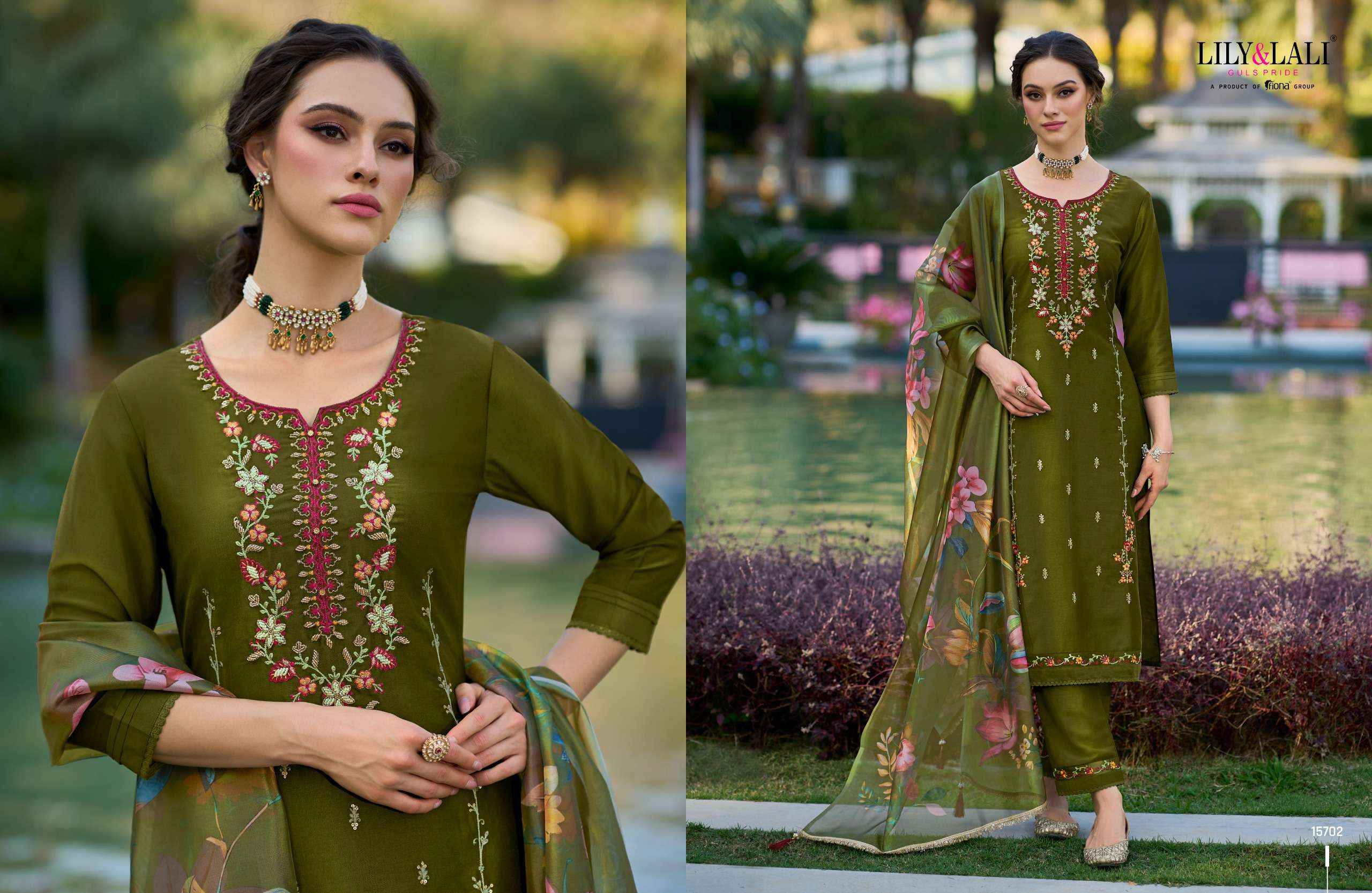 LILY AND LALI FALAK DESIGNER PARTY WEAR READYMADE SUITS ( 6 PCS CATALOG )