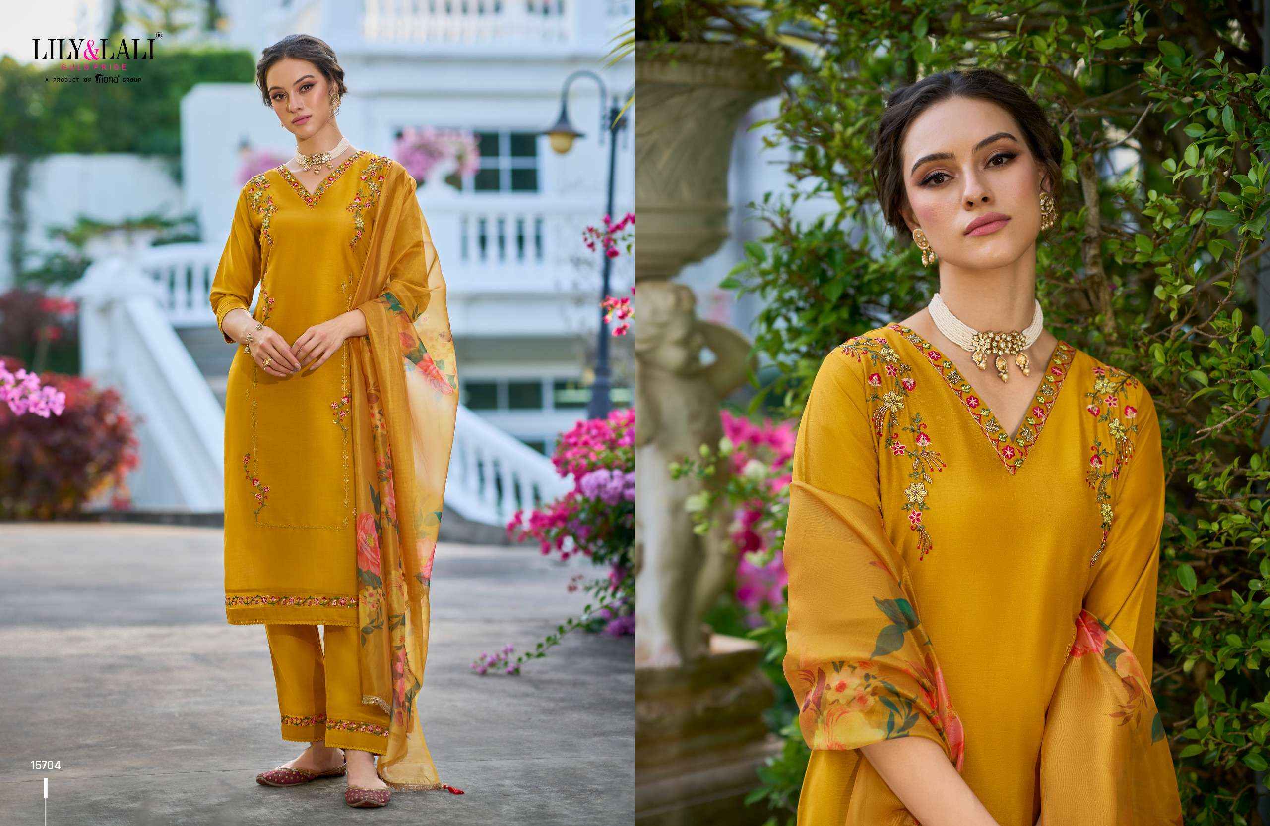 LILY AND LALI FALAK DESIGNER PARTY WEAR READYMADE SUITS ( 6 PCS CATALOG )