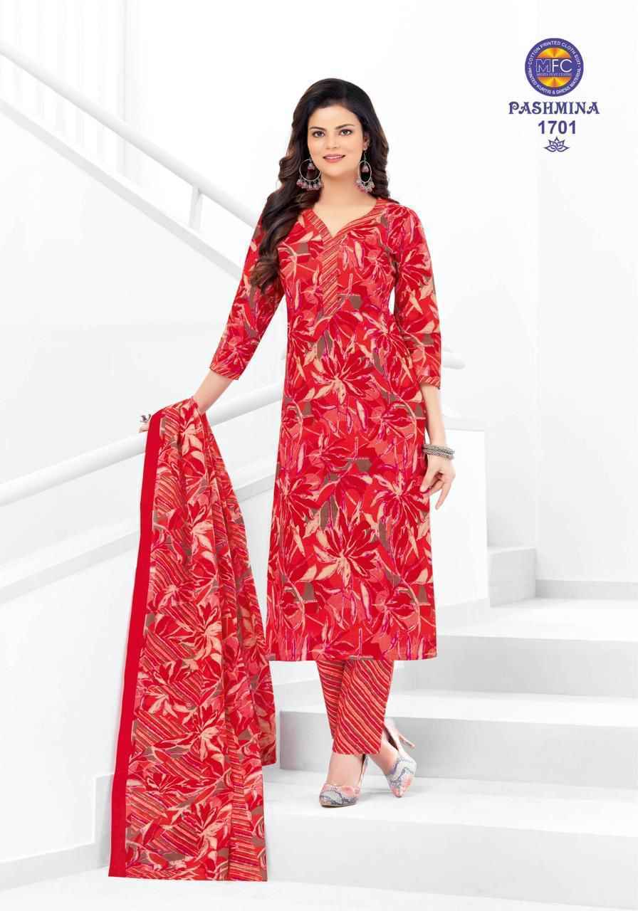 MFC Pashmina Vol-17 Cotton Dress Material 12 pcs Catalogue