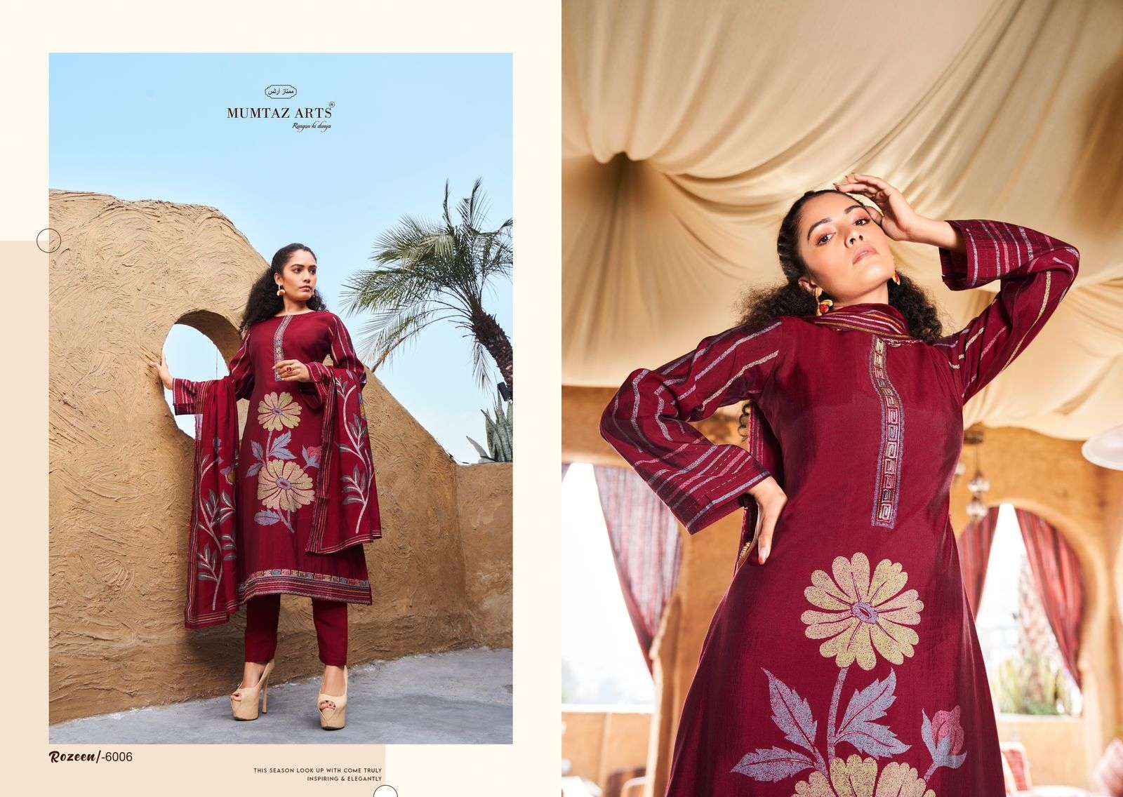 MUMTAZ ARTS ROZEEN VISCOSE DRESS MATERIAL WHOLESALE PRICE