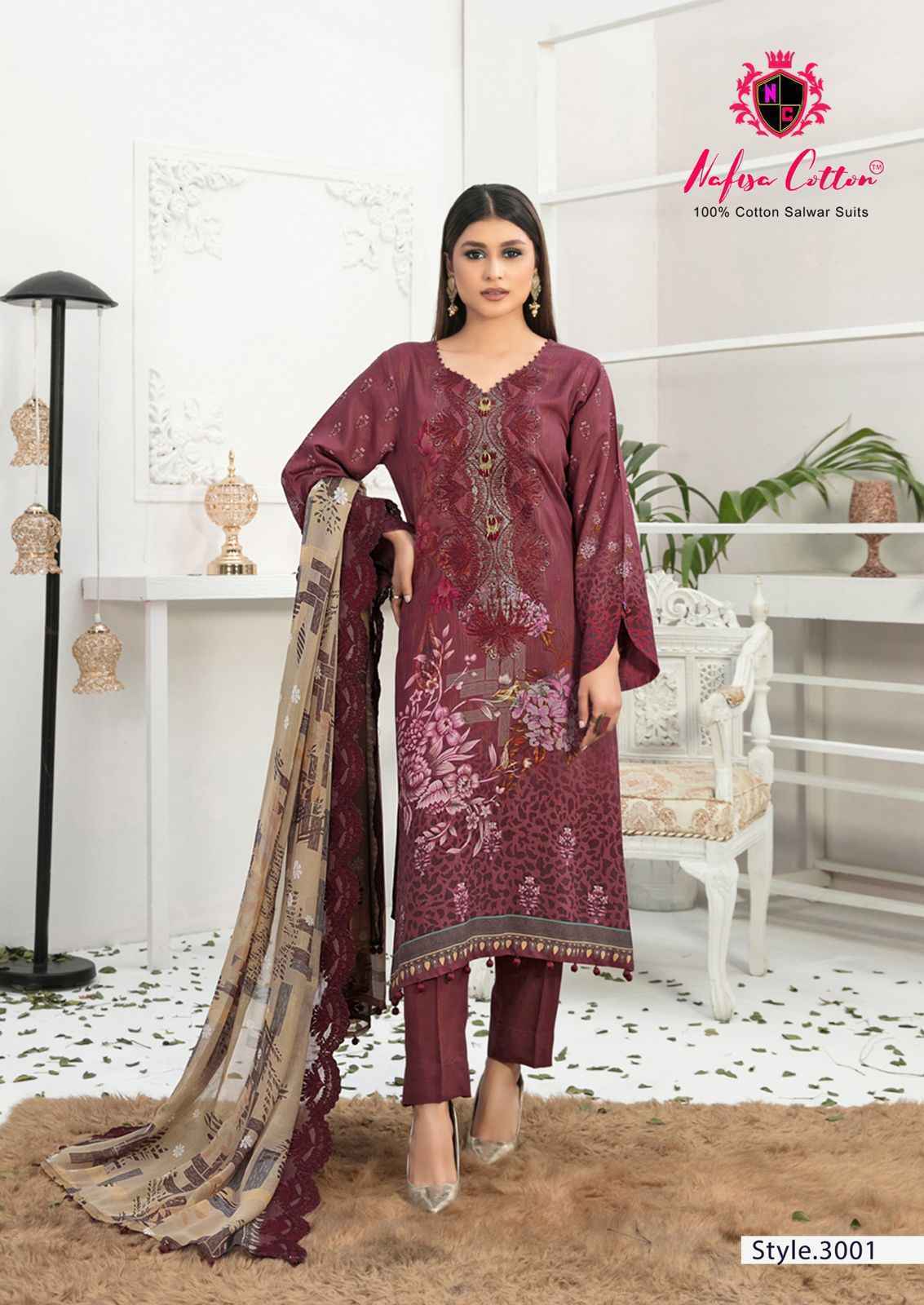 Nafisa Cotton Andaaz Karachi Vol 3 Cotton Dress Material 6 Pc Catalog