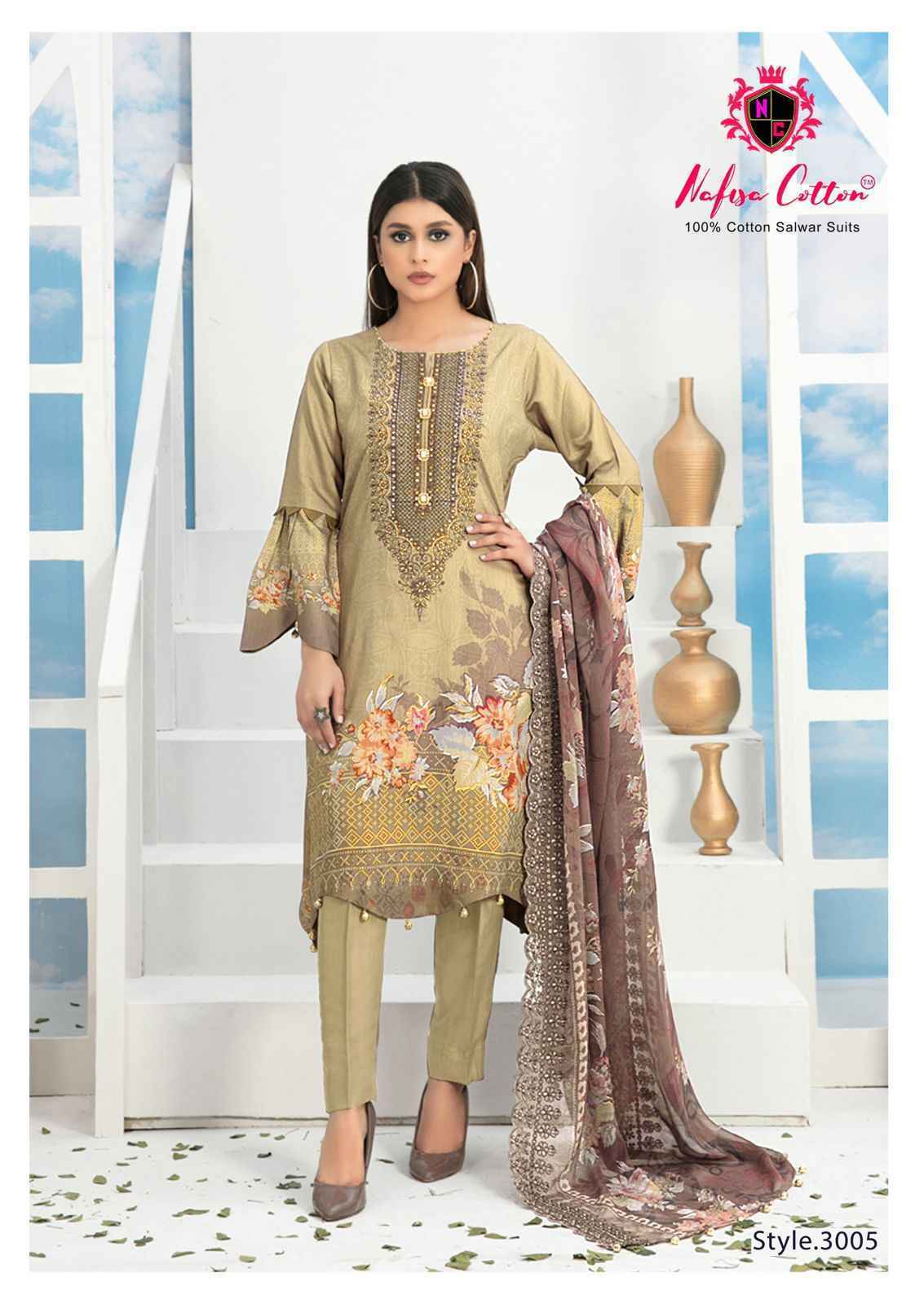 Nafisa Cotton Andaaz Karachi Vol 3 Cotton Dress Material 6 Pc Catalog