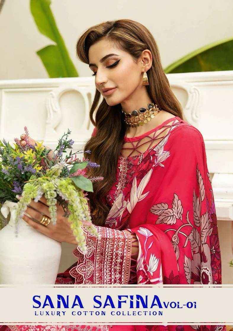 NAFISA COTTON SANA SAFINA VOL 1 PAKISTANI SUITS ( 6 PCS CATALOG )