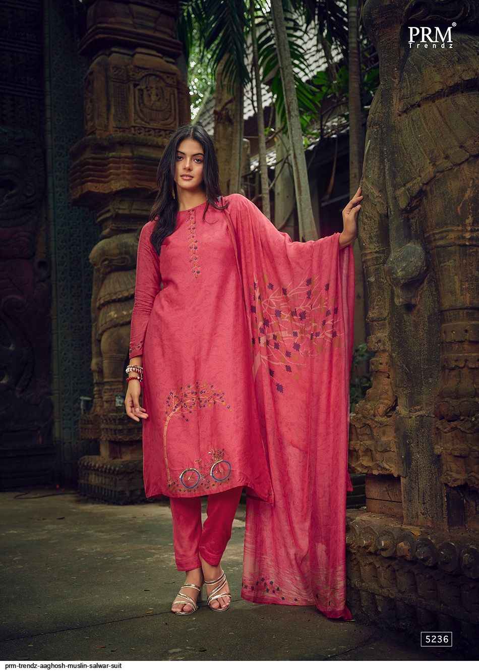 PRM TRENDZ AAGHOSH MUSLIN SALWAR SUITS CATALOGUE WITH PRICE ( 6 pcs catalog )