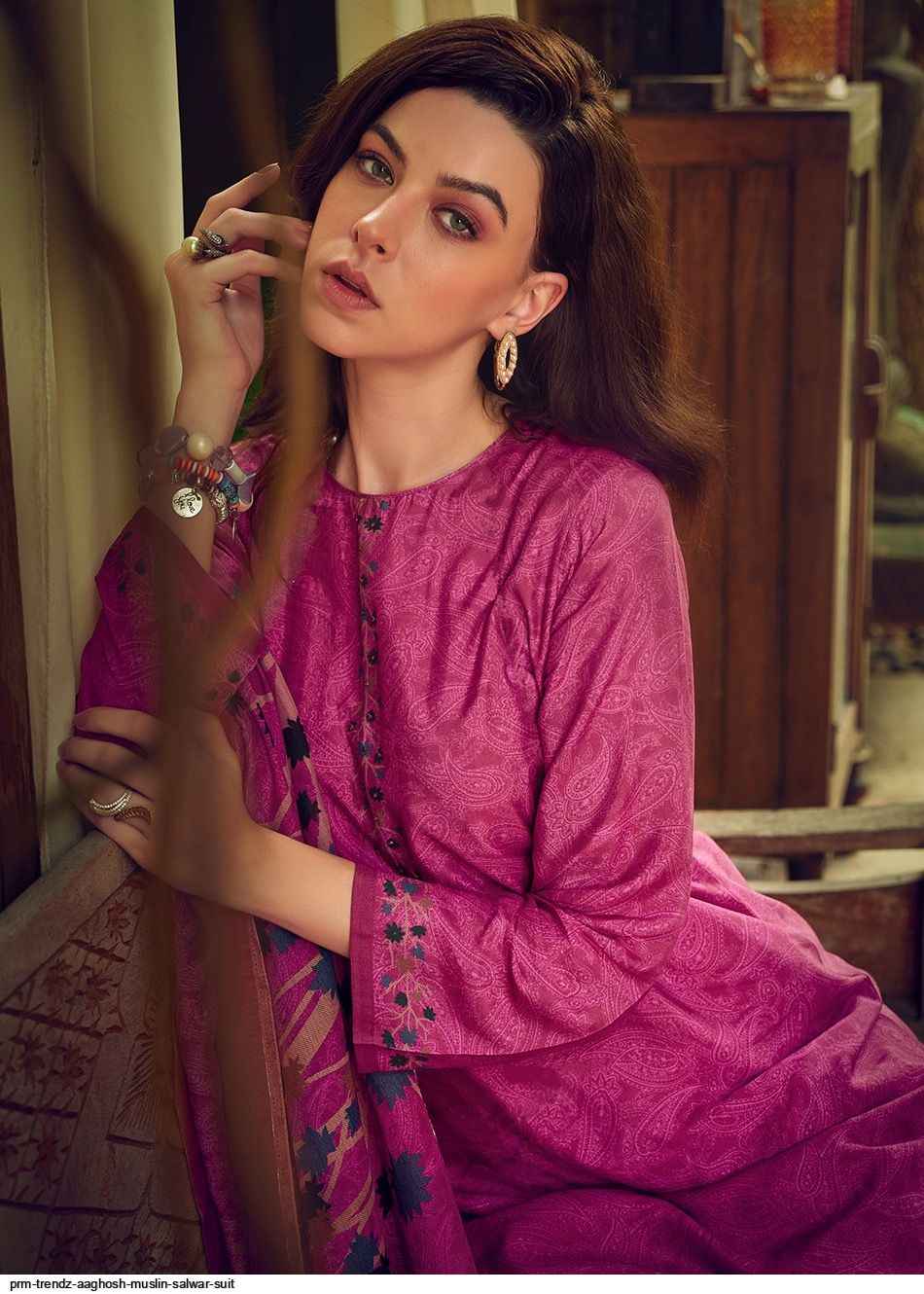 PRM TRENDZ AAGHOSH MUSLIN SALWAR SUITS CATALOGUE WITH PRICE ( 6 pcs catalog )
