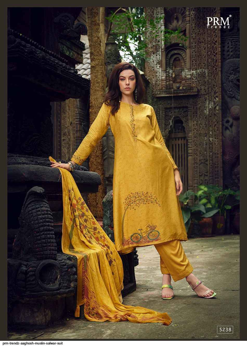 PRM TRENDZ AAGHOSH MUSLIN SALWAR SUITS CATALOGUE WITH PRICE ( 6 pcs catalog )