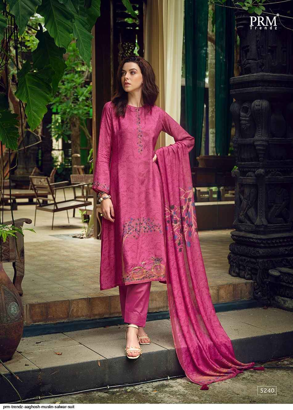 PRM TRENDZ AAGHOSH MUSLIN SALWAR SUITS CATALOGUE WITH PRICE ( 6 pcs catalog )