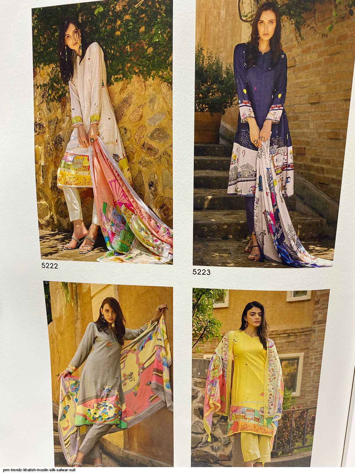 PRM TRENDZ KHALISH MUSLIN SILK SALWAR SUITS ( 8 PCS CATALOG )