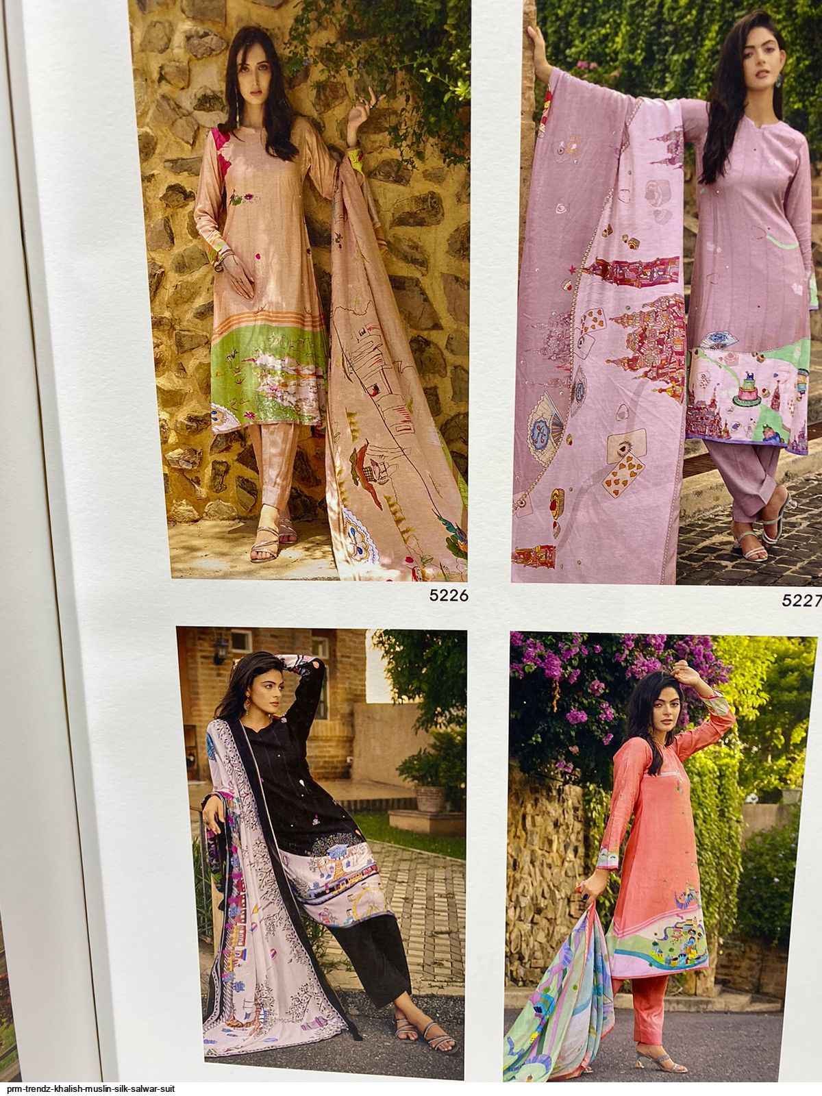 PRM TRENDZ KHALISH MUSLIN SILK SALWAR SUITS ( 8 PCS CATALOG )