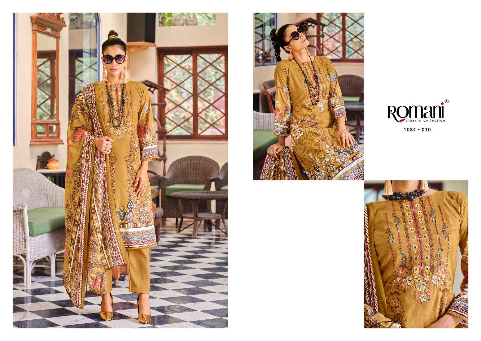 ROMANI AARZU COTTON UNSTITCHED PAKISTANI DRESS MATERIAL ( 10 PCS CATALOG )