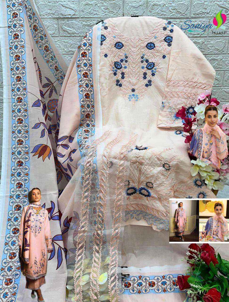 Saniya Trendz Chikankari Vol 13 Fancy Chikan Work Pakistani Suits ( 6 Pcs Catalog )