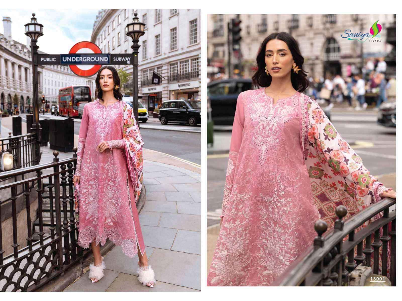 Saniya Trendz Chikankari Vol 13 Fancy Chikan Work Pakistani Suits ( 6 Pcs Catalog )