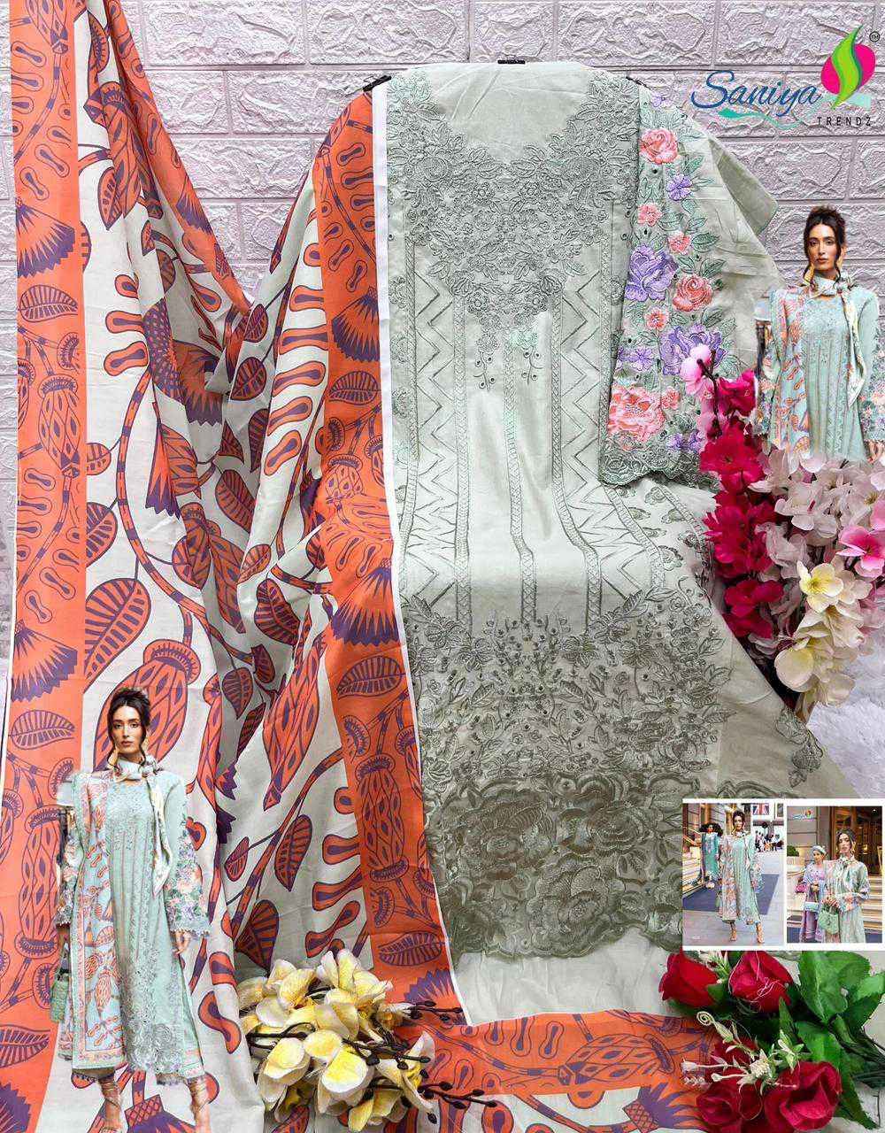 Saniya Trendz Chikankari Vol 13 Fancy Chikan Work Pakistani Suits ( 6 Pcs Catalog )