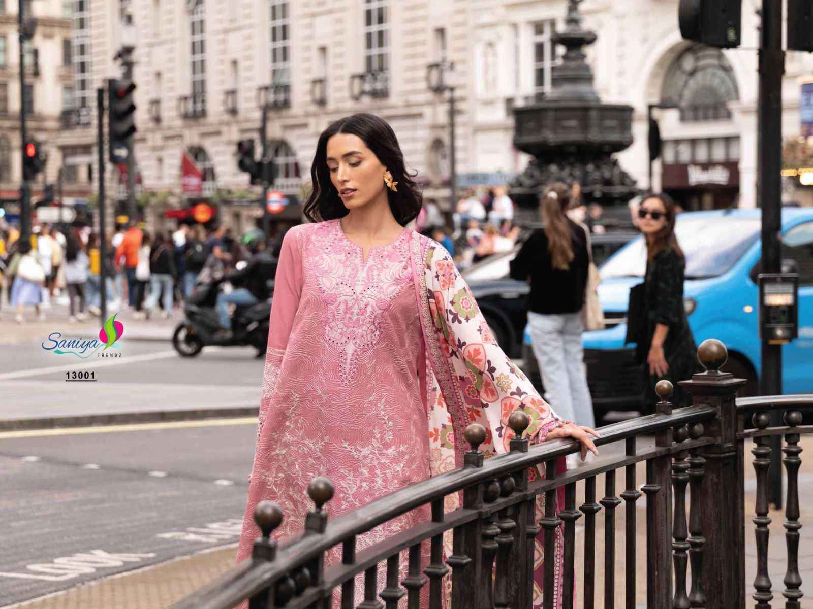 Saniya Trendz Chikankari Vol 13 Fancy Chikan Work Pakistani Suits ( 6 Pcs Catalog )