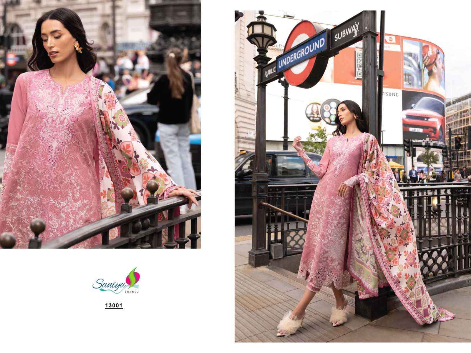 Saniya Trendz Chikankari Vol 13 Fancy Chikan Work Pakistani Suits ( 6 Pcs Catalog )