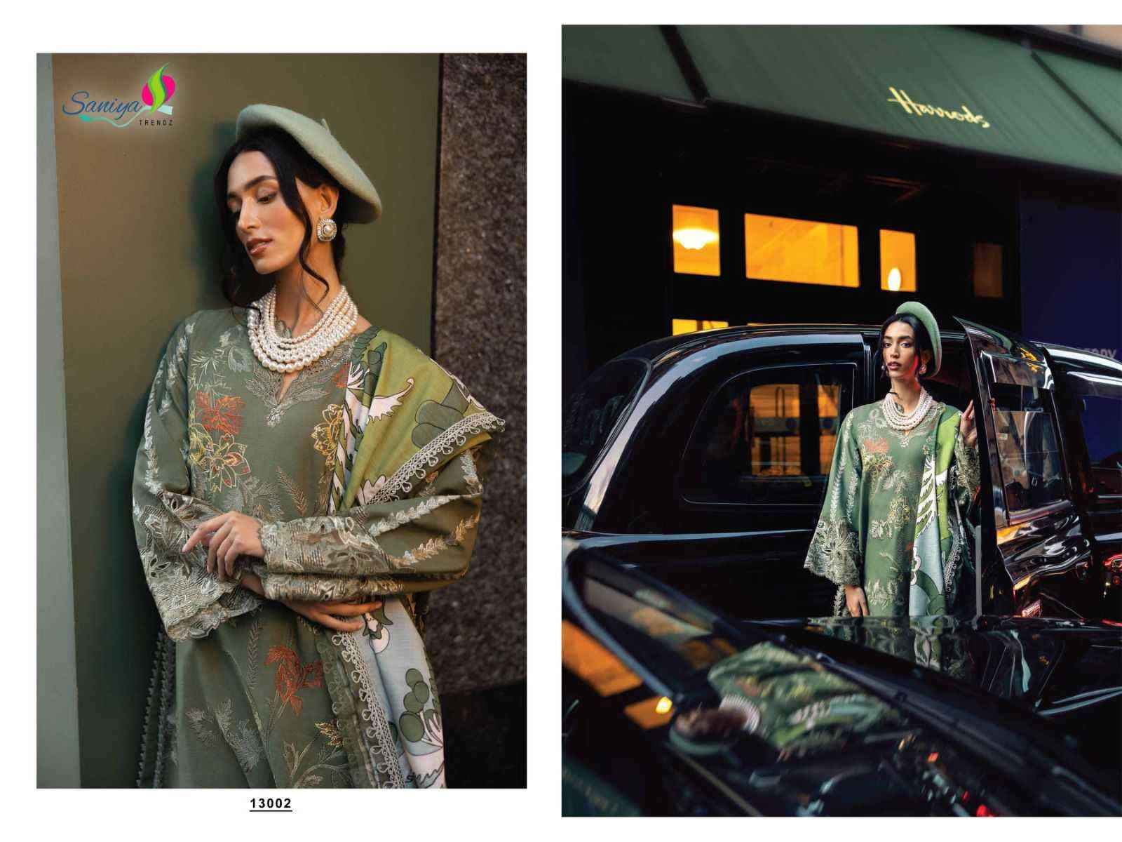 Saniya Trendz Chikankari Vol 13 Fancy Chikan Work Pakistani Suits ( 6 Pcs Catalog )