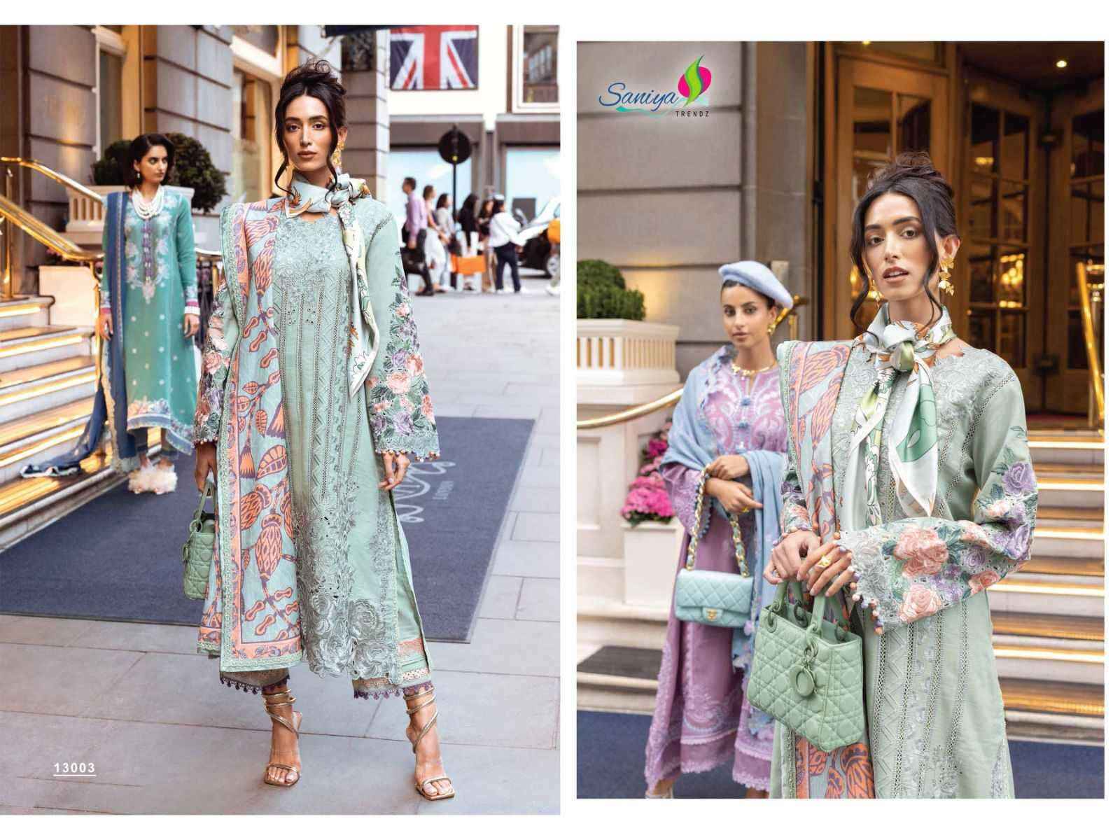 Saniya Trendz Chikankari Vol 13 Fancy Chikan Work Pakistani Suits ( 6 Pcs Catalog )