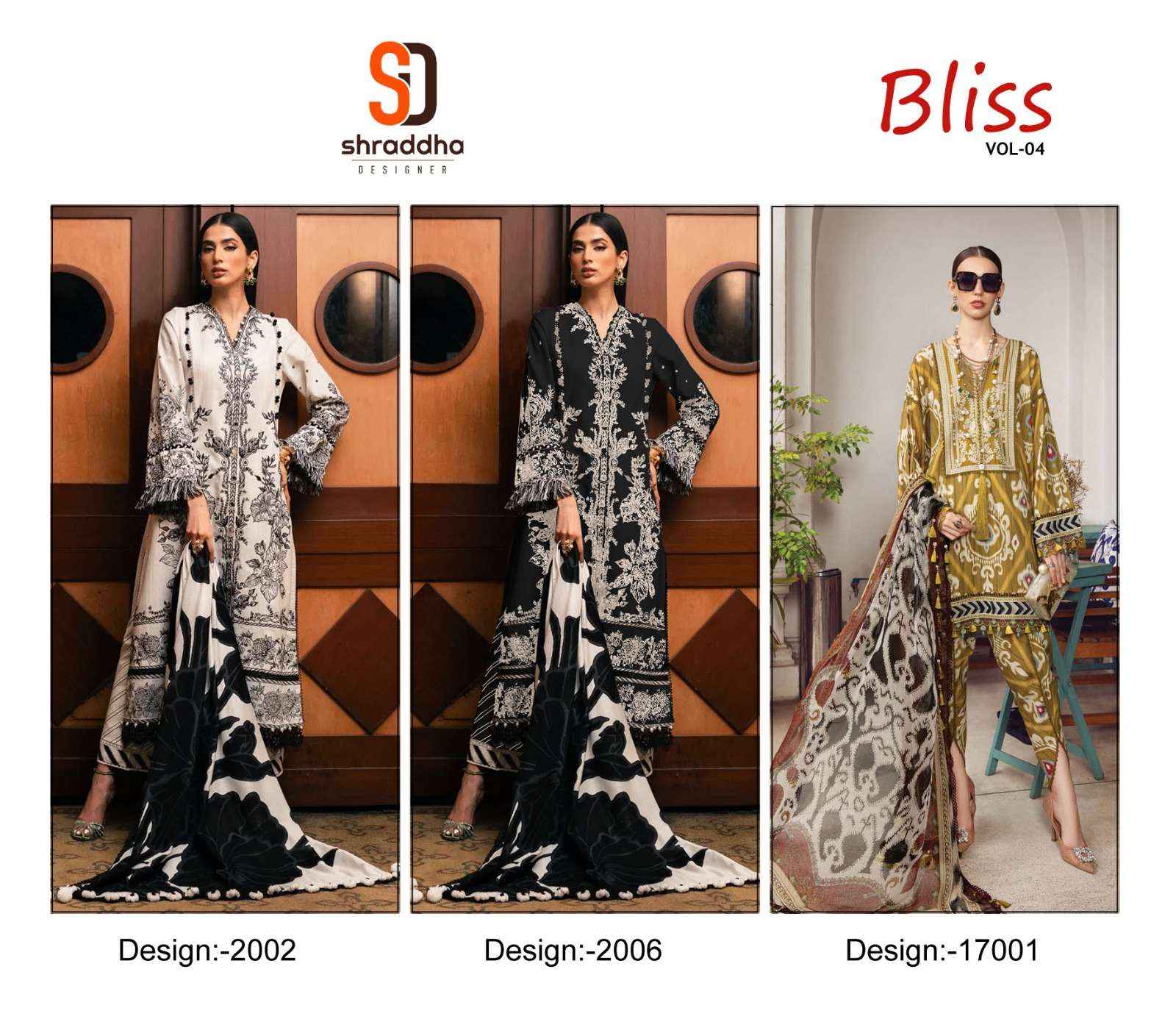 SHARADDHA DESIGNER BLISS VOL-4 LAWN COTTON SALWAR KAMEEZ ( 3 PCS CATALOG )