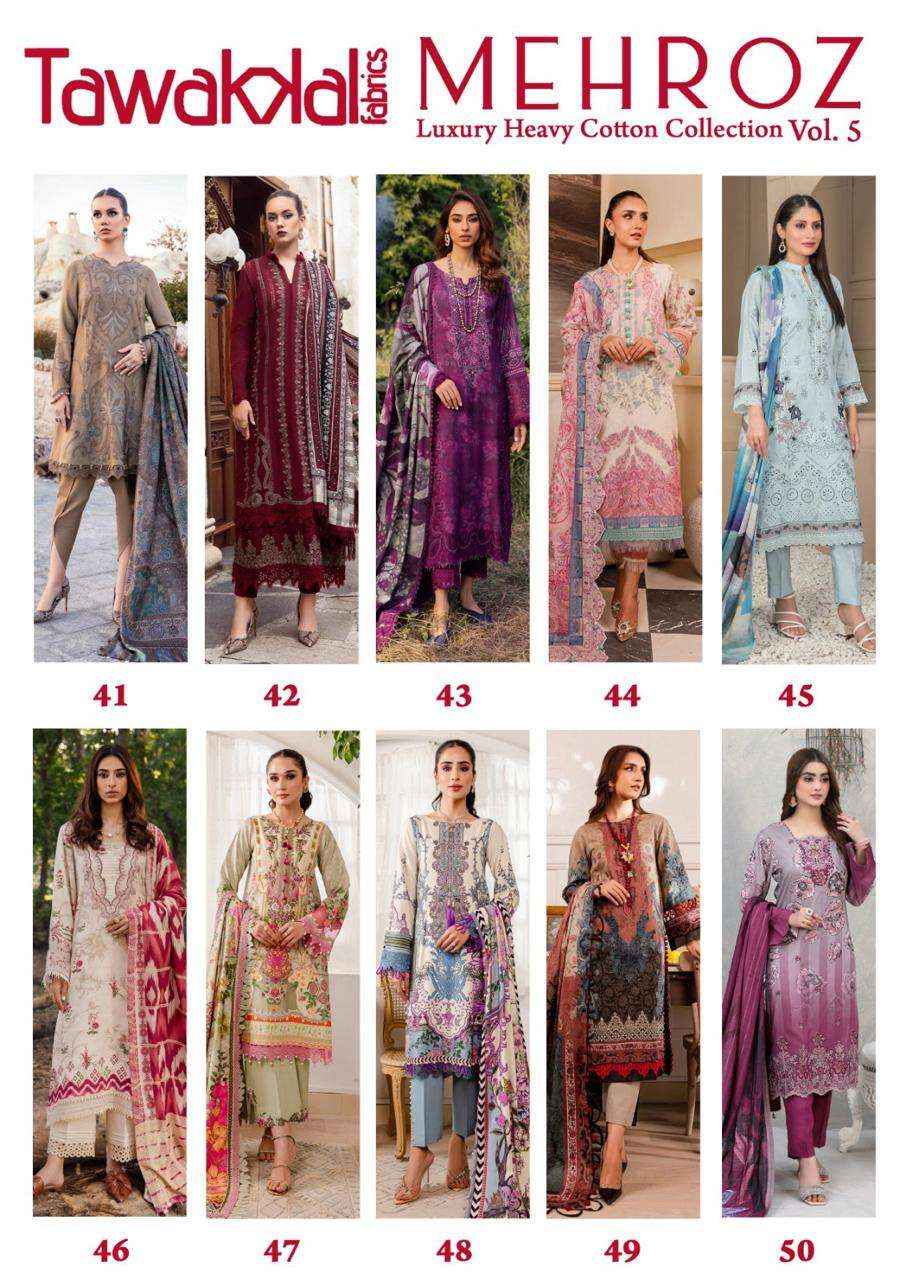 TAWAKKAL FABRICS MEHROZ LUXURY HEAVY COTTON COLLECTION VOL 5