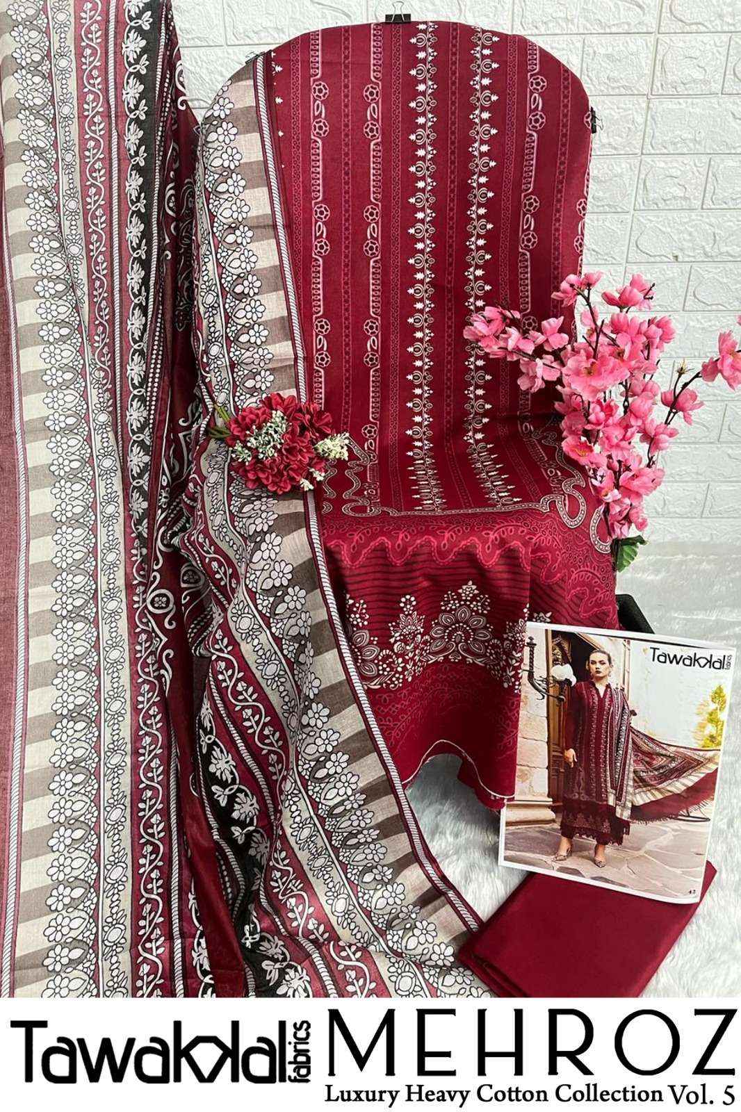 TAWAKKAL FABRICS MEHROZ LUXURY HEAVY COTTON COLLECTION VOL 5