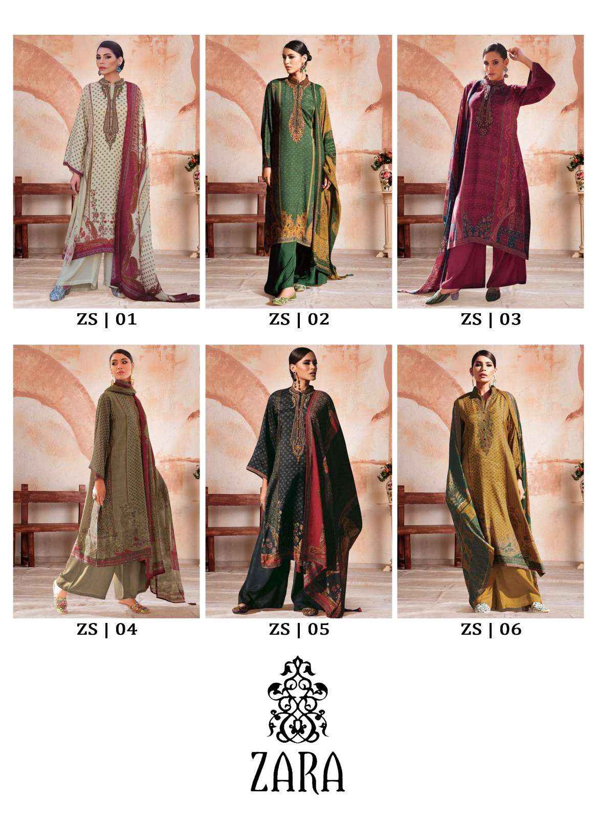 ZARA DIGITAL MILLS ZARA VISCOSE EMBROIDERY WORK SUITS