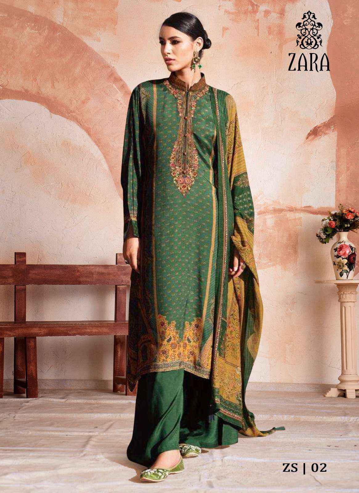 ZARA DIGITAL MILLS ZARA VISCOSE EMBROIDERY WORK SUITS