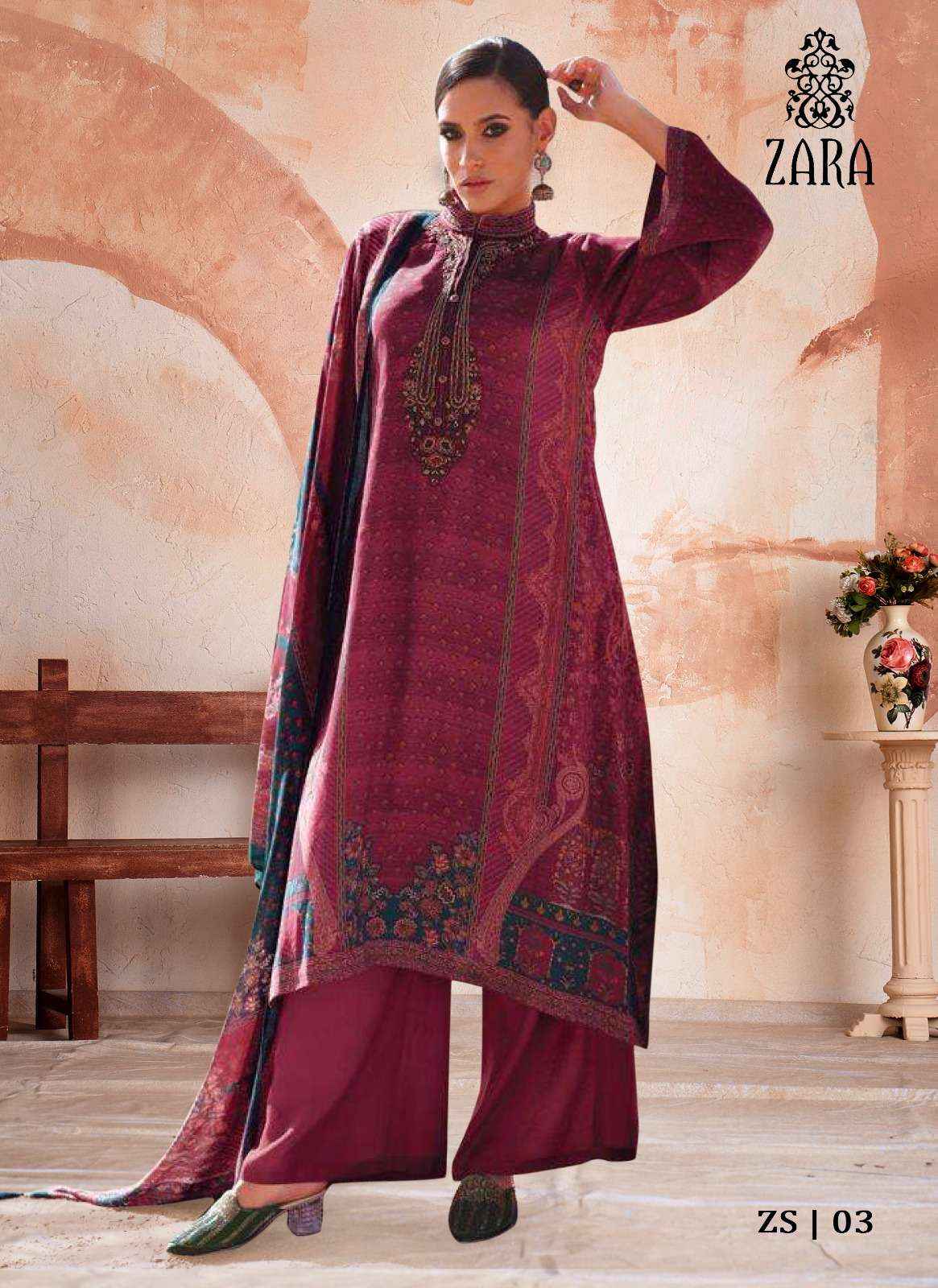 ZARA DIGITAL MILLS ZARA VISCOSE EMBROIDERY WORK SUITS