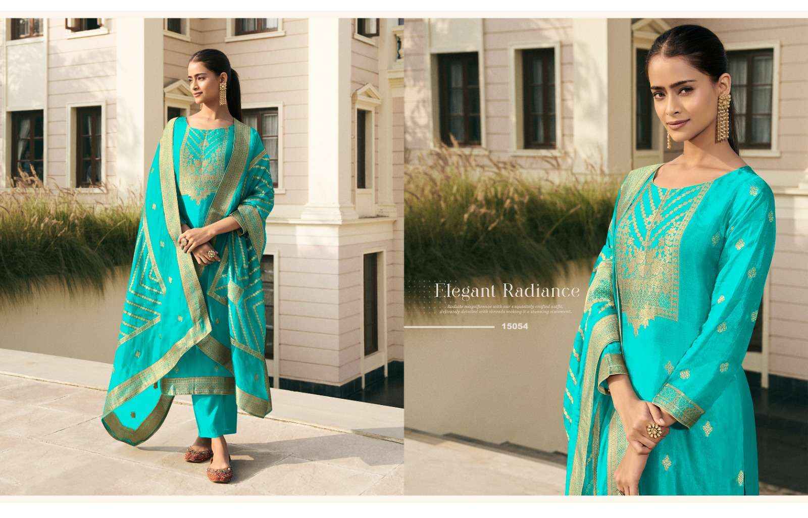 ZISA OLIVE VOL 2 DESIGNER JACQUARD BANARASI SUITS ( 4 PCS CATALOG )