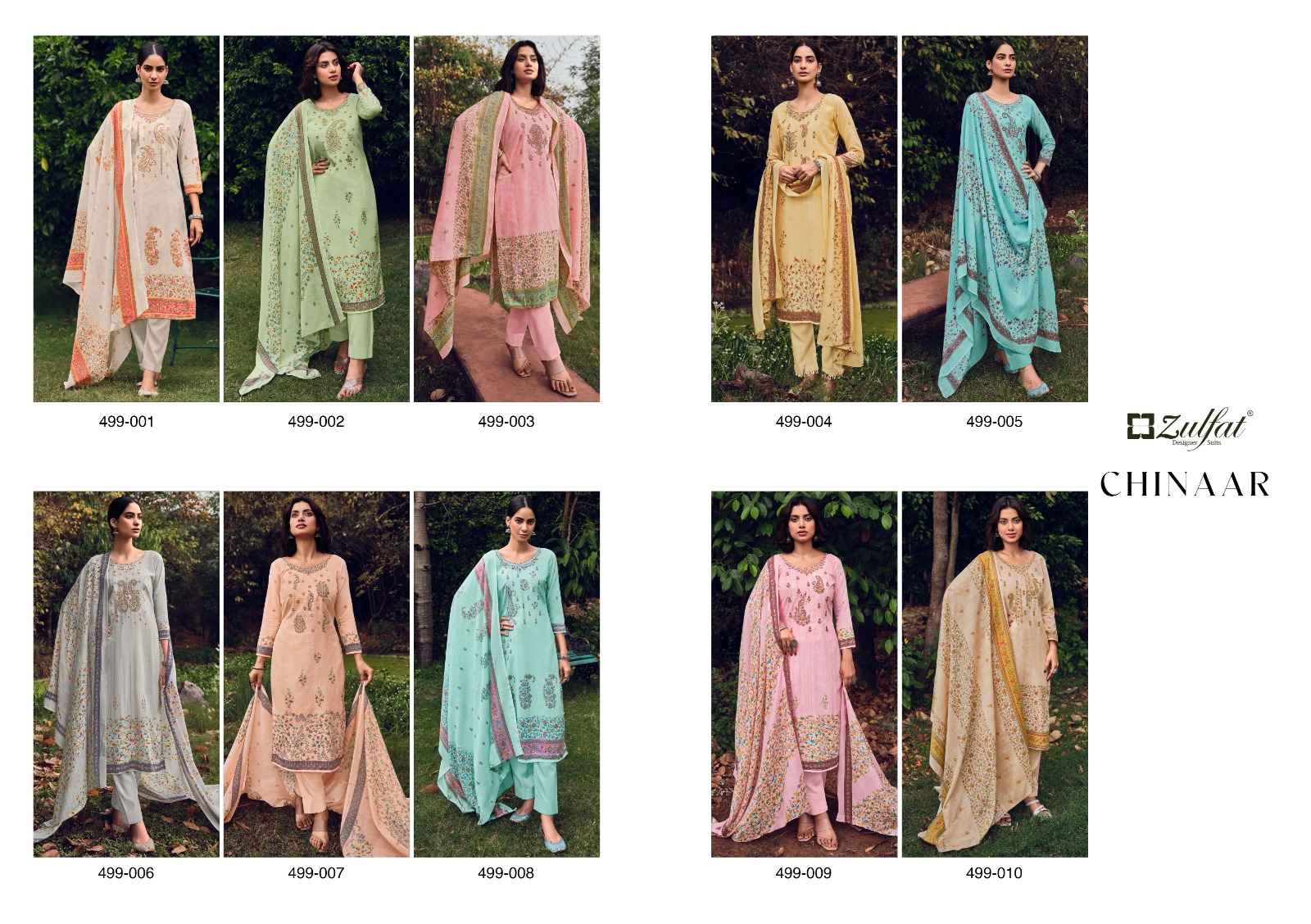 ZULFAT DESIGNER CHINAAR COTTON DRESS MATERIAL ( 10 PCS CATALOG )