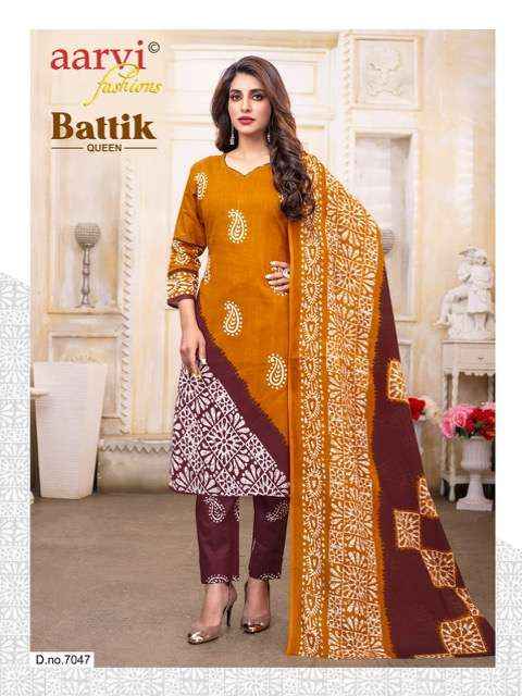 Aarvi Batik Queen Vol-1 Unstitch Pure salwar kameez  ( 10 Pcs Catalog )