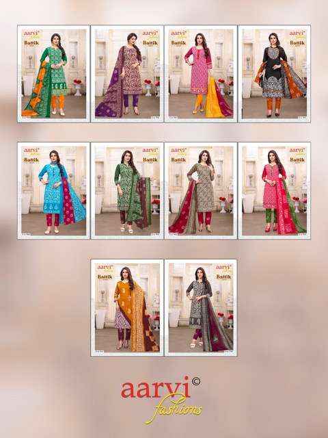 Aarvi Batik Queen Vol-1 Unstitch Pure salwar kameez  ( 10 Pcs Catalog )