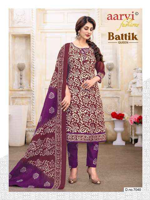 Aarvi Batik Queen Vol-1 Unstitch Pure salwar kameez  ( 10 Pcs Catalog )