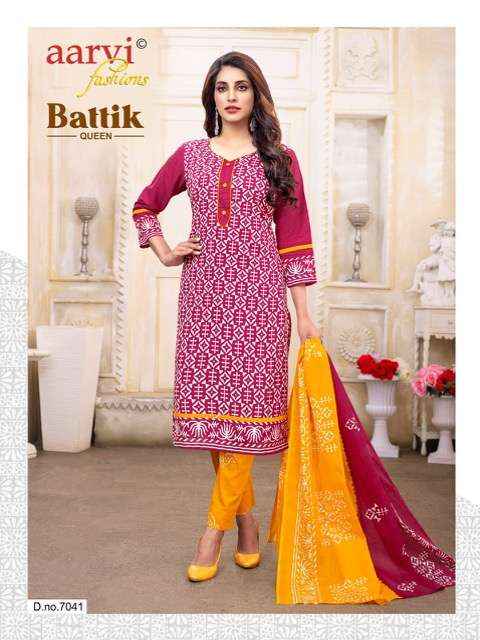 Aarvi Batik Queen Vol-1 Unstitch Pure salwar kameez  ( 10 Pcs Catalog )