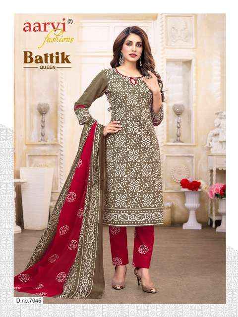 Aarvi Batik Queen Vol-1 Unstitch Pure salwar kameez  ( 10 Pcs Catalog )