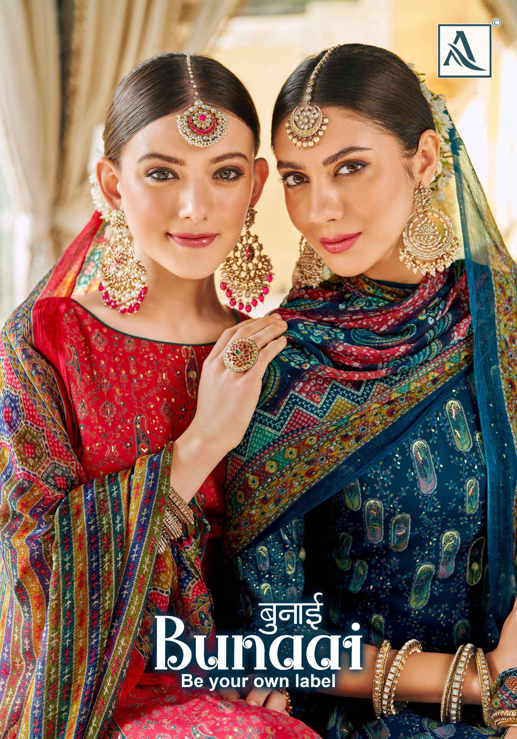 ALOK SUITS BUNAAI VISCOSE FANCY WORK SALWAR KAMEEZ ( 6 PCS CATALOG )